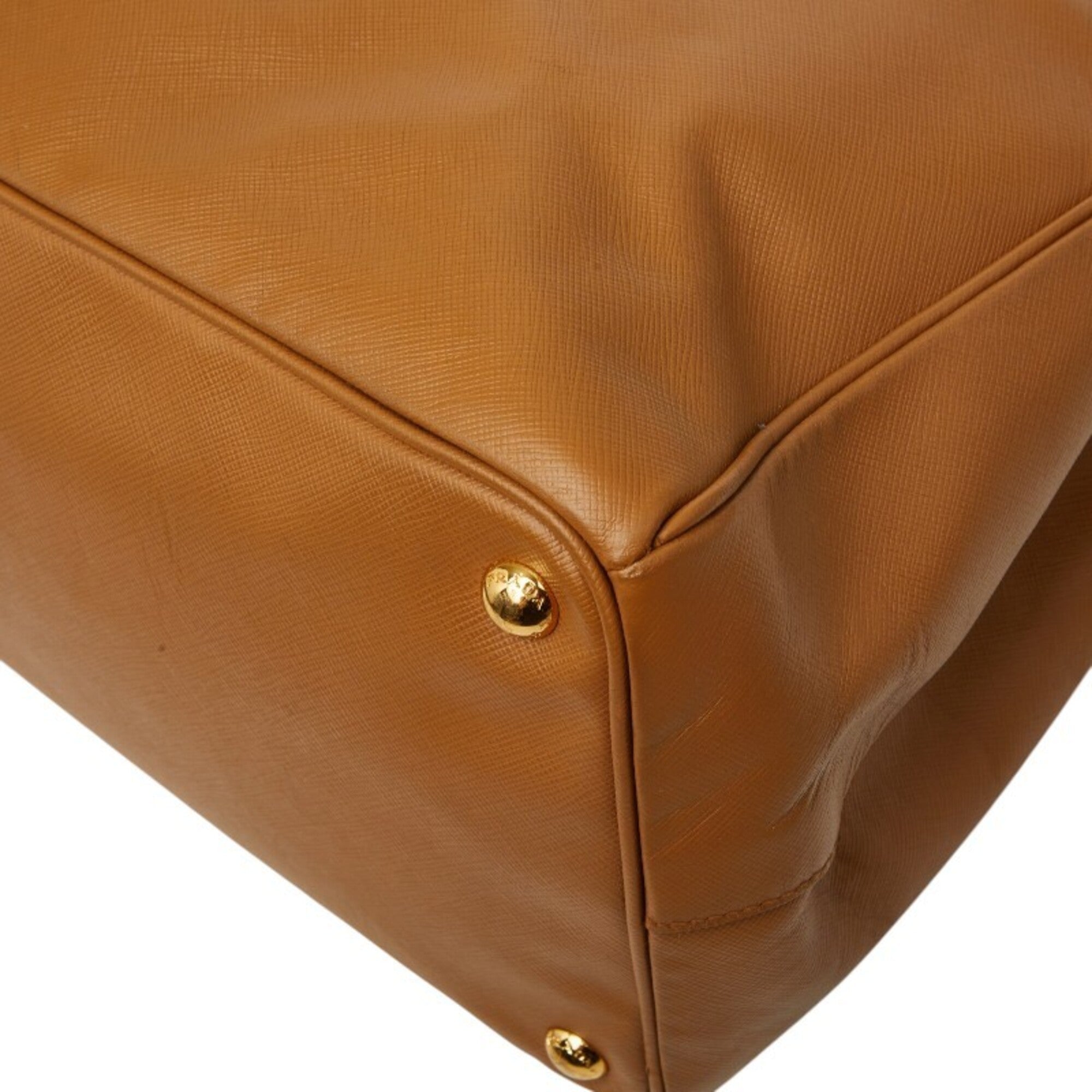 Prada Brown Leather Handbag Tote Bag (Pre-Owned)