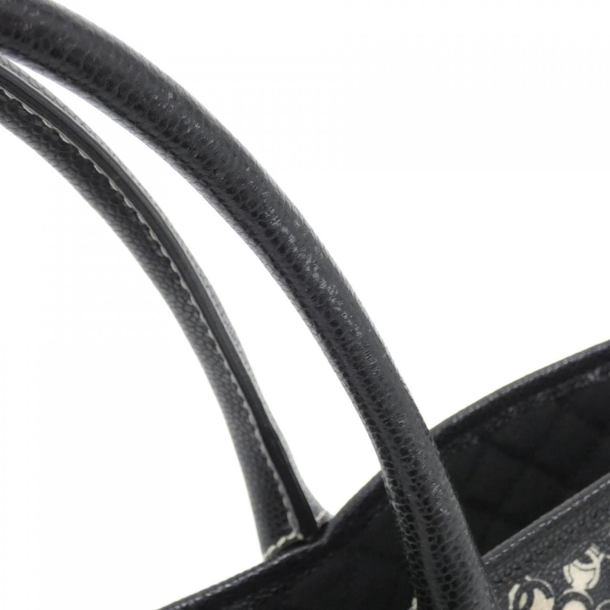 Chanel Black Coated Canvas Handbag (Pre-Owned)