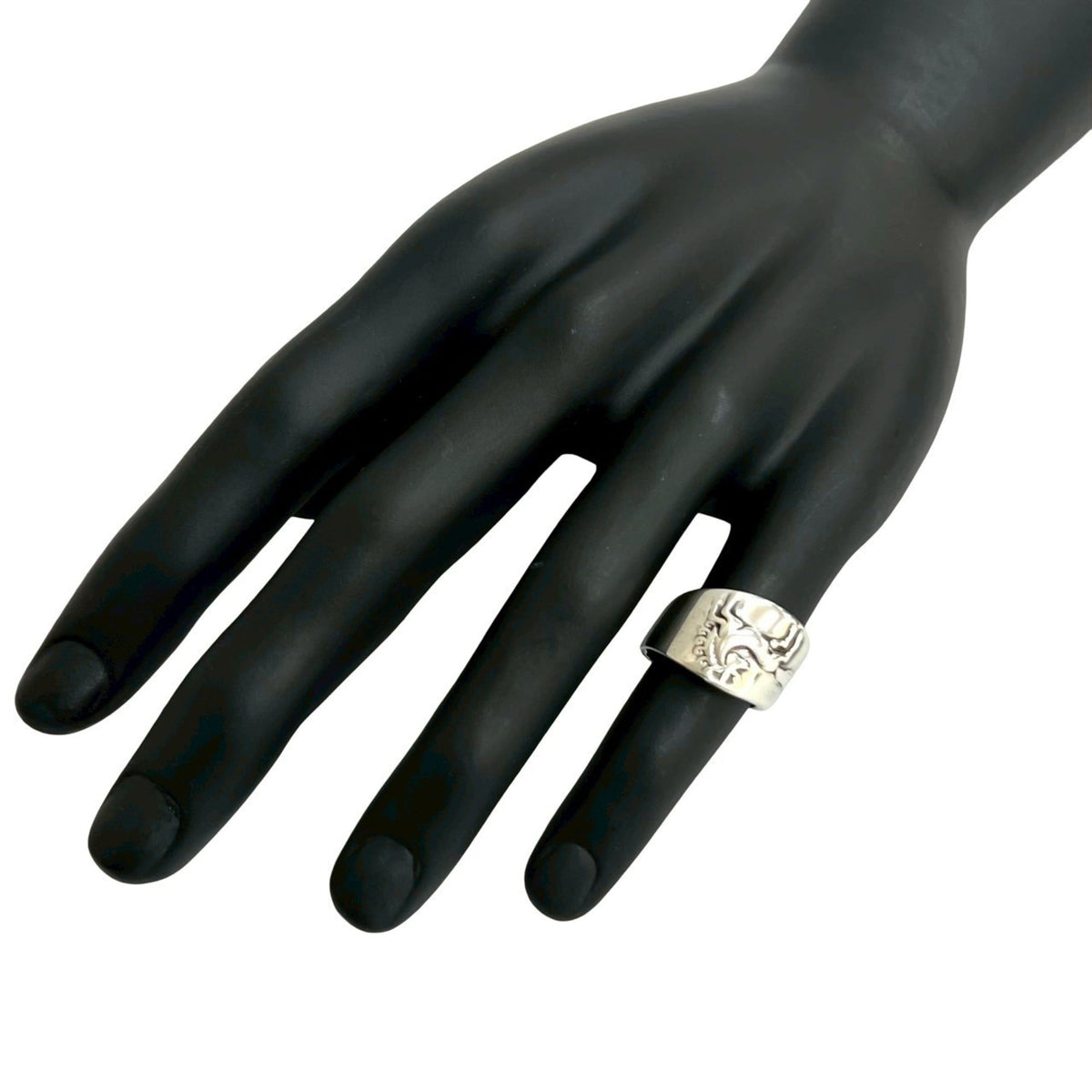 Hermes Silver Silver 925 Band Ring (Pre-Owned)