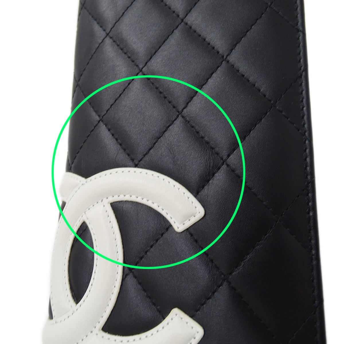 Chanel Cambon Black Leather Long Wallet (Bi-Fold) (Pre-Owned)