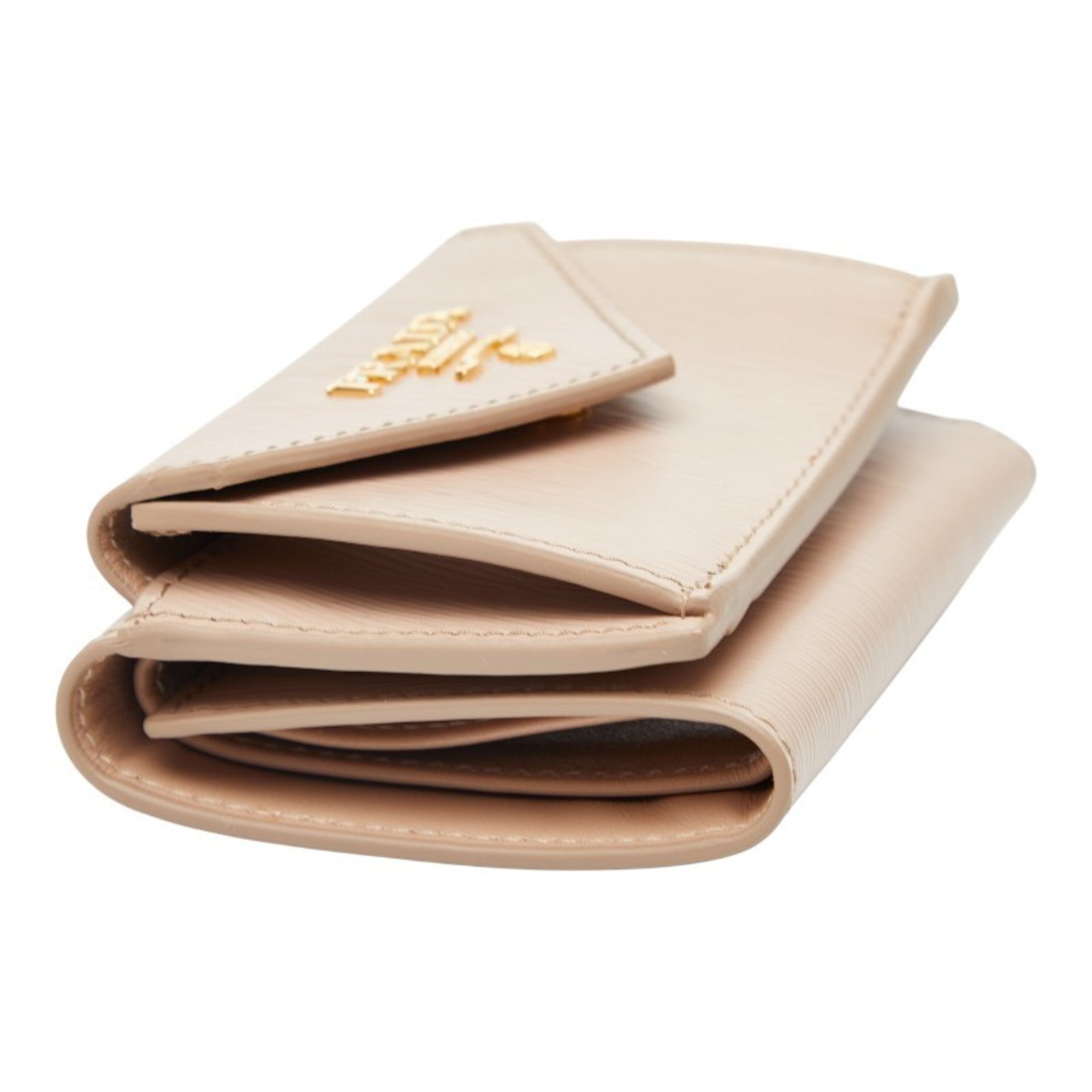 Prada Beige Leather Wallet (Tri-Fold) (Pre-Owned)