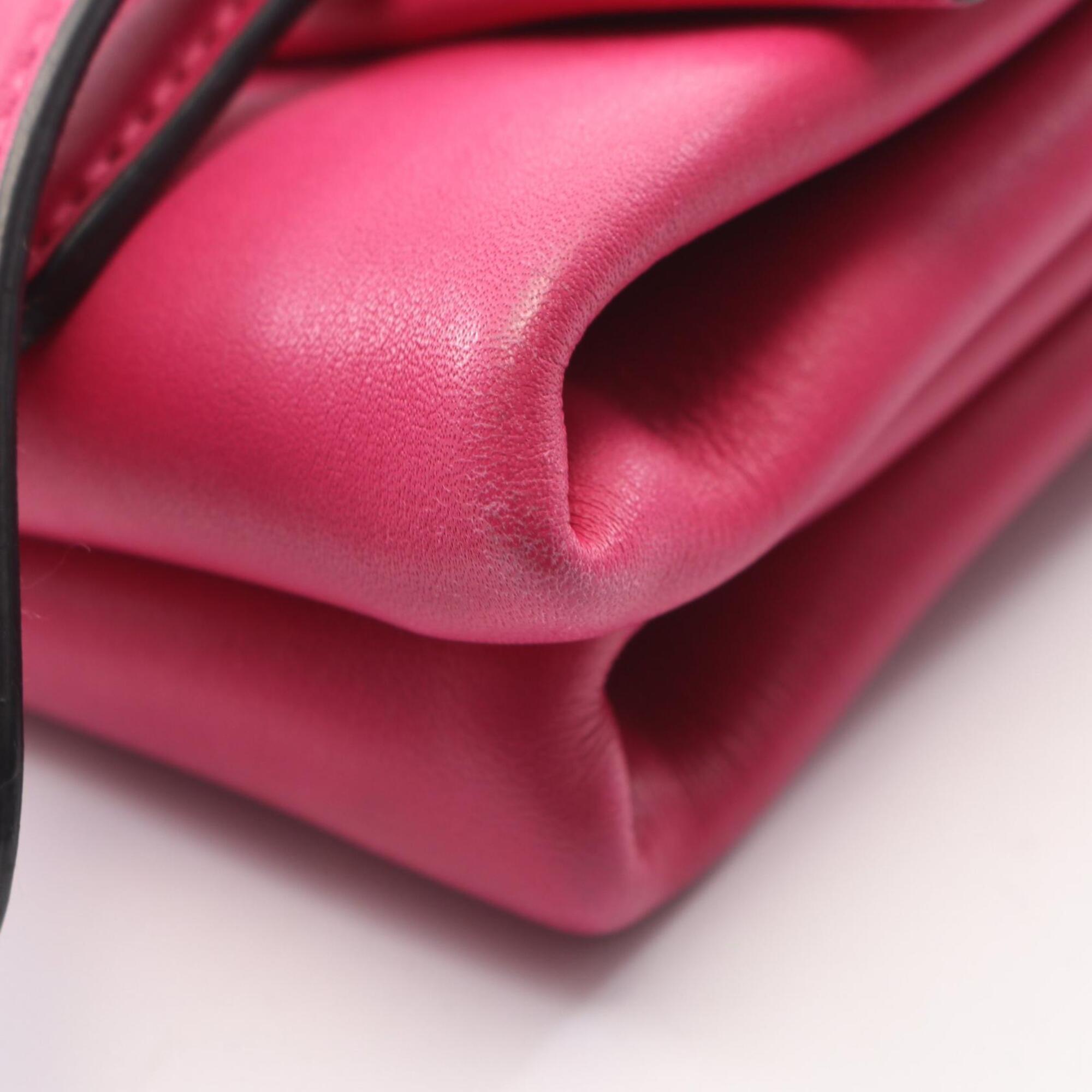 Prada Pink Leather Handbag Shoulder Bag (Pre-Owned)