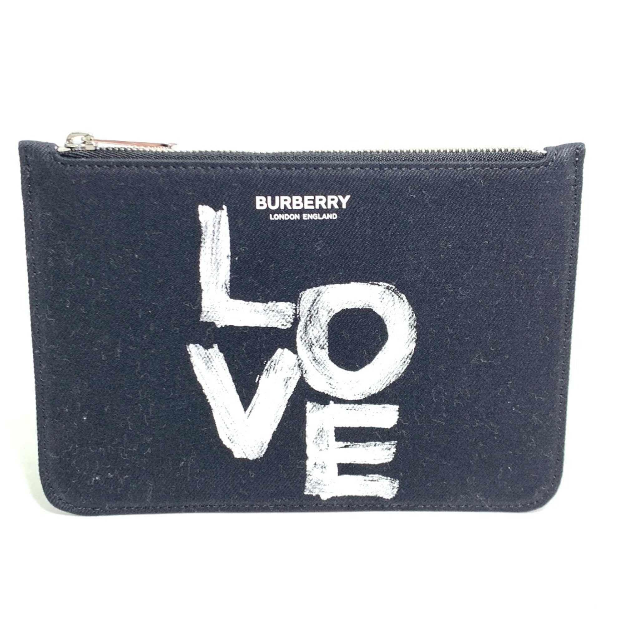 Burberry Black White Canvas Coin Purse/Coin Case (Pre-Owned)