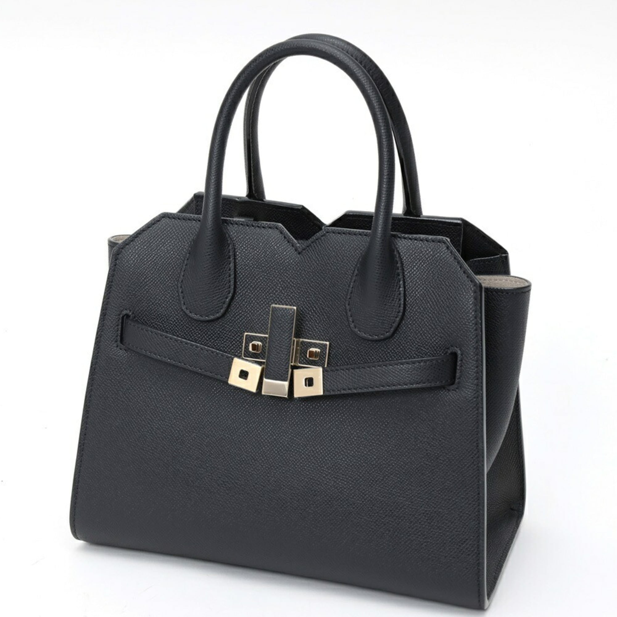 Valextra Black Leather Shoulder Bag (Pre-Owned)
