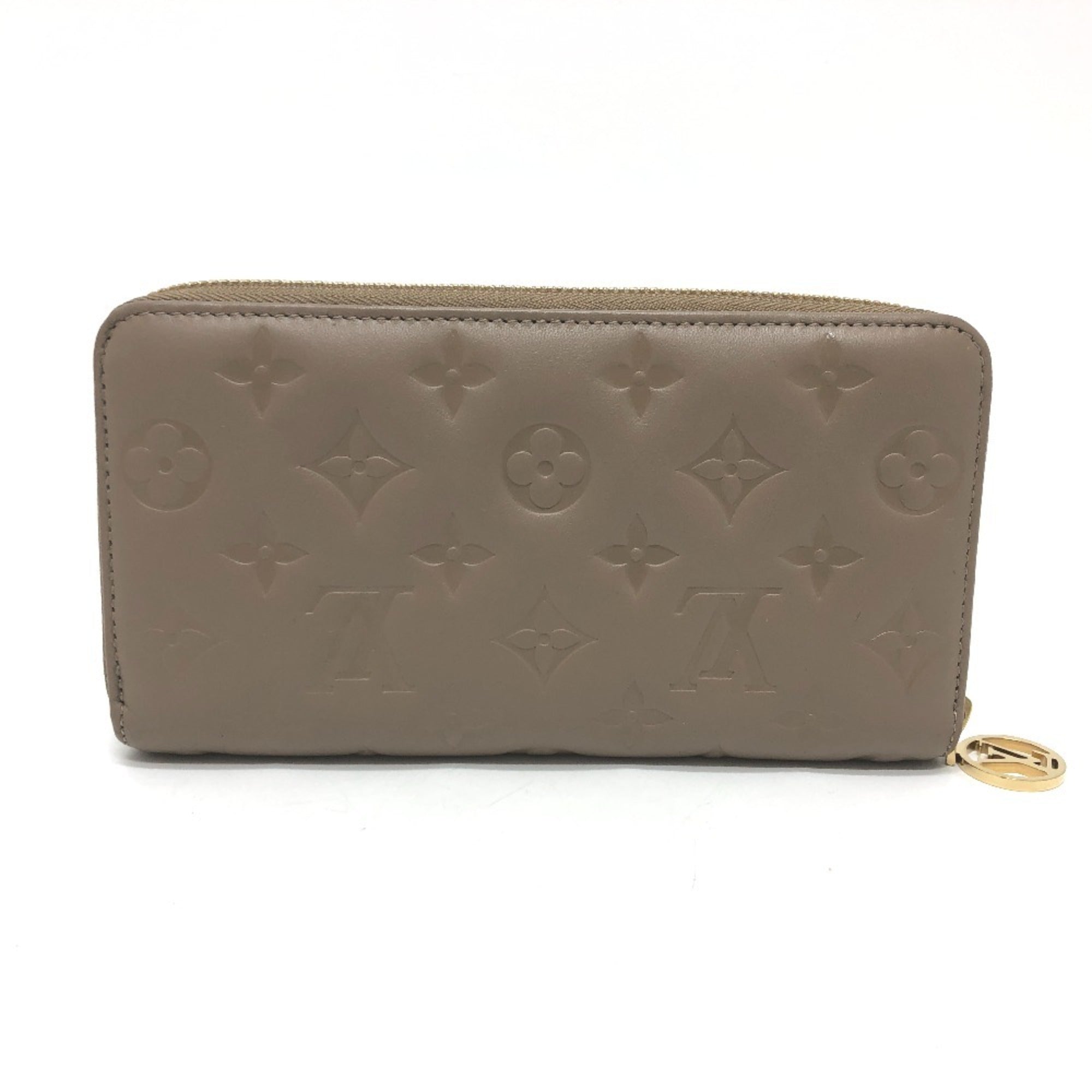 Louis Vuitton Beige Leather Long Wallet (Bi-Fold) (Pre-Owned)