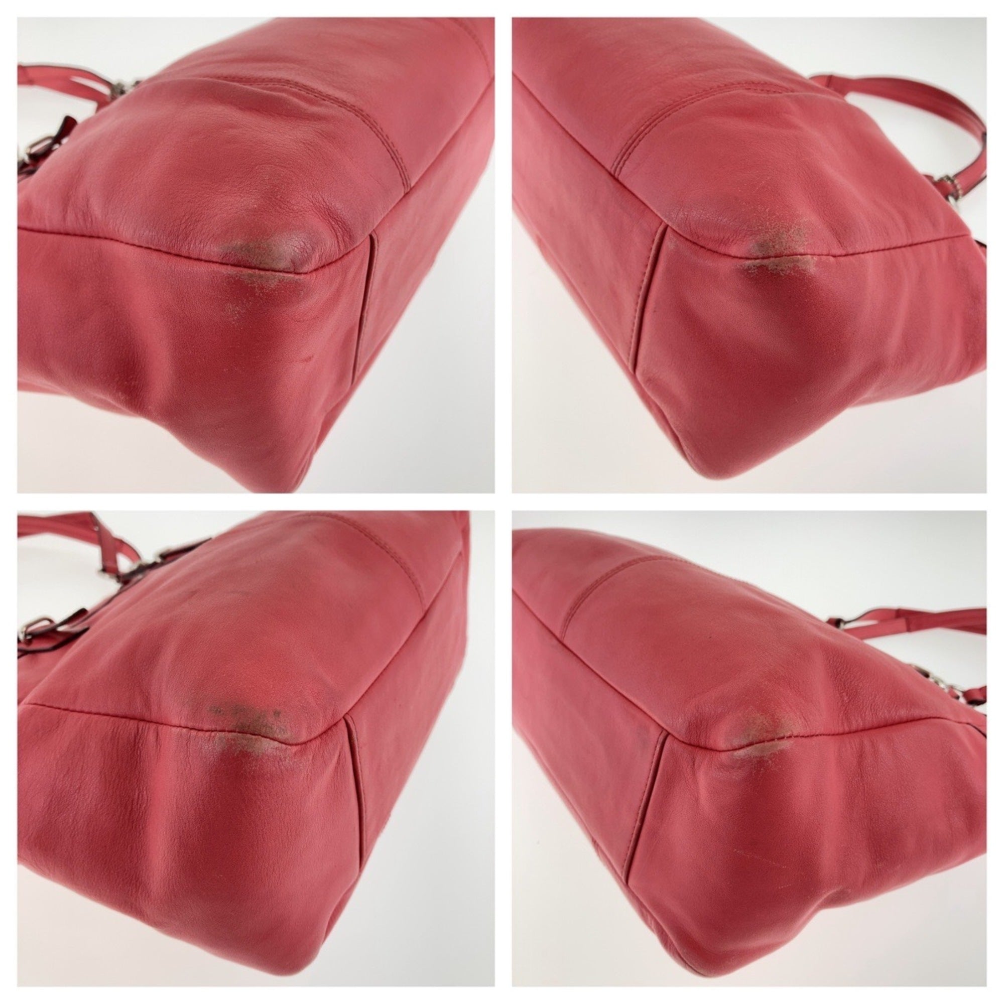 Coach Pink Leather Shoulder Bag Tote Bag (Pre-Owned)