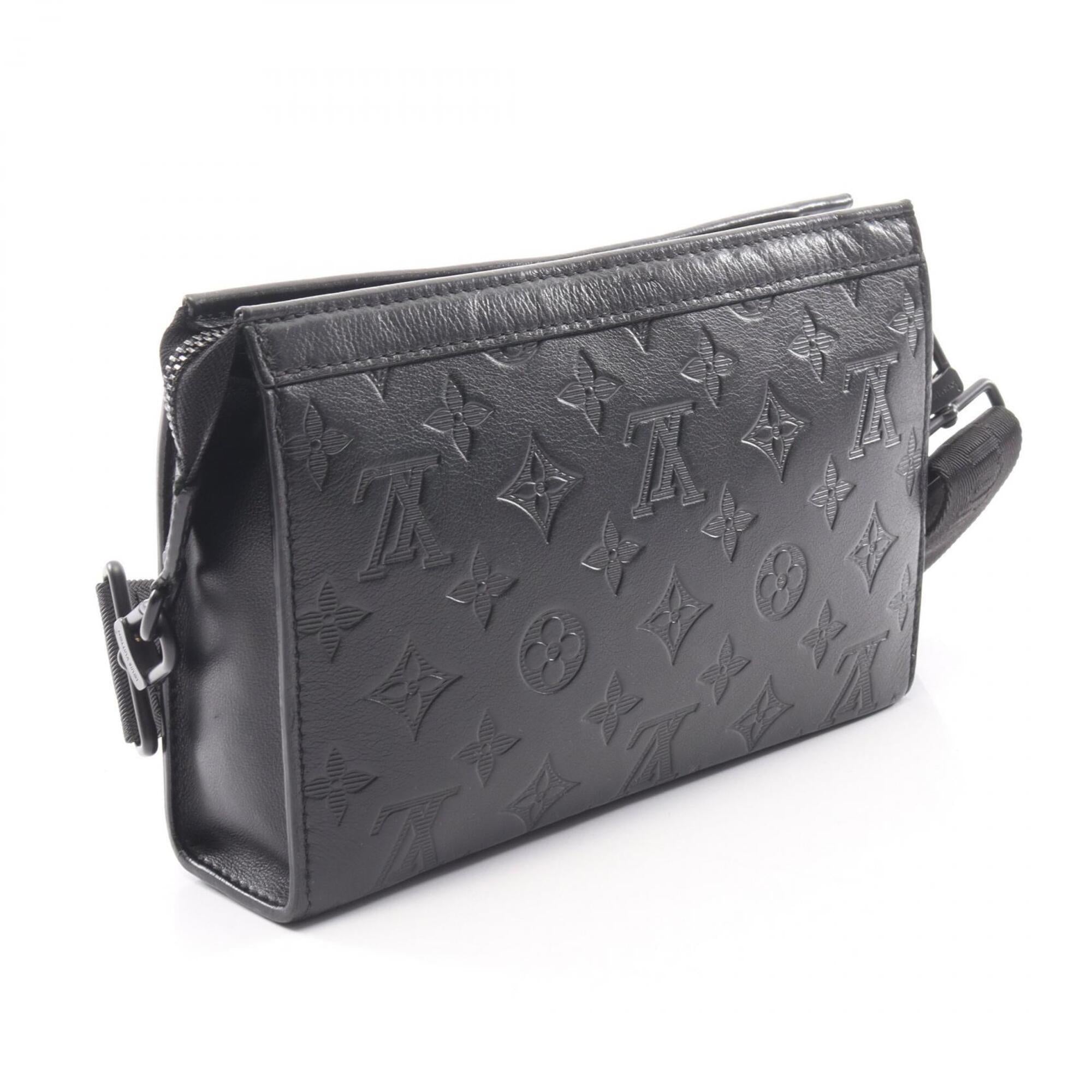 Louis Vuitton Black Noir Monogram Shadow Handbag Shoulder Bag (Pre-Owned)