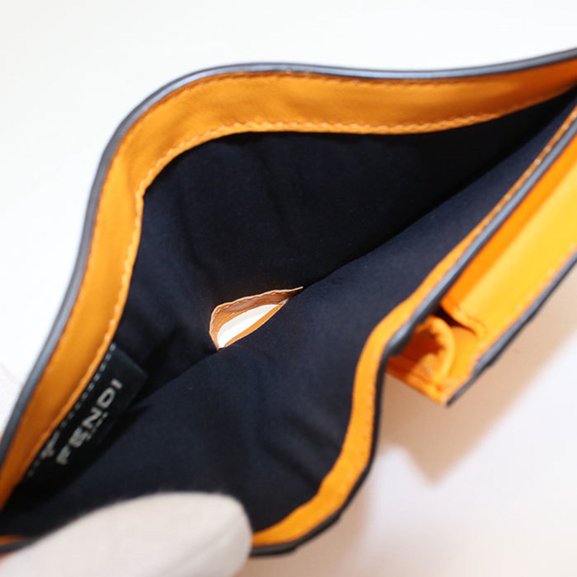 Fendi Orange Leather Wallet (Bi-Fold) (Pre-Owned)