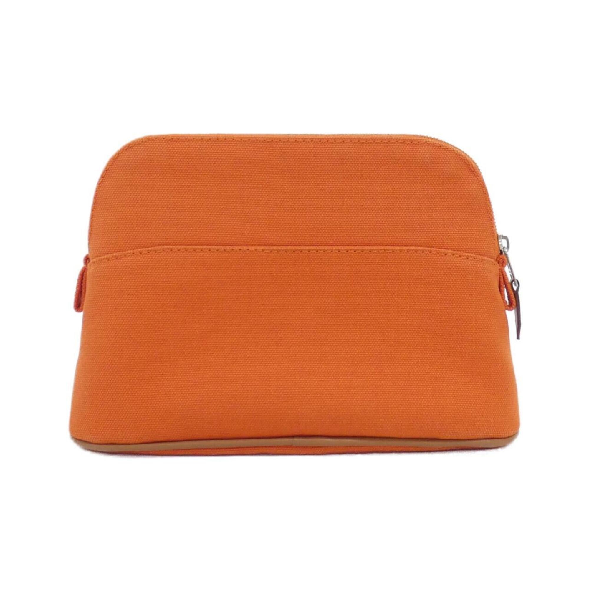 Hermes Feu Orange Canvas Handbag Pouch (Pre-Owned)
