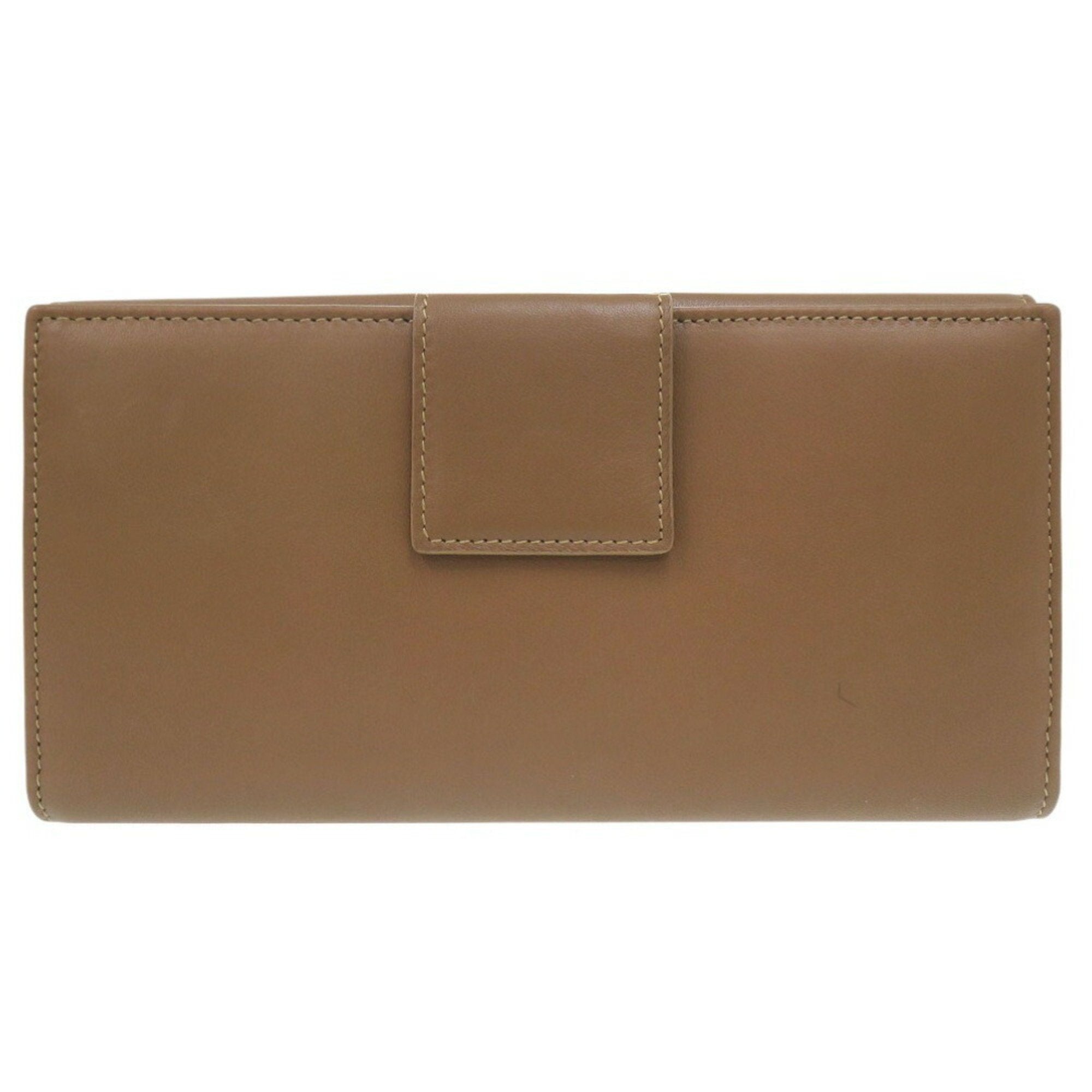 Bvlgari Brown Leather Long Wallet (Bi-Fold) (Pre-Owned)