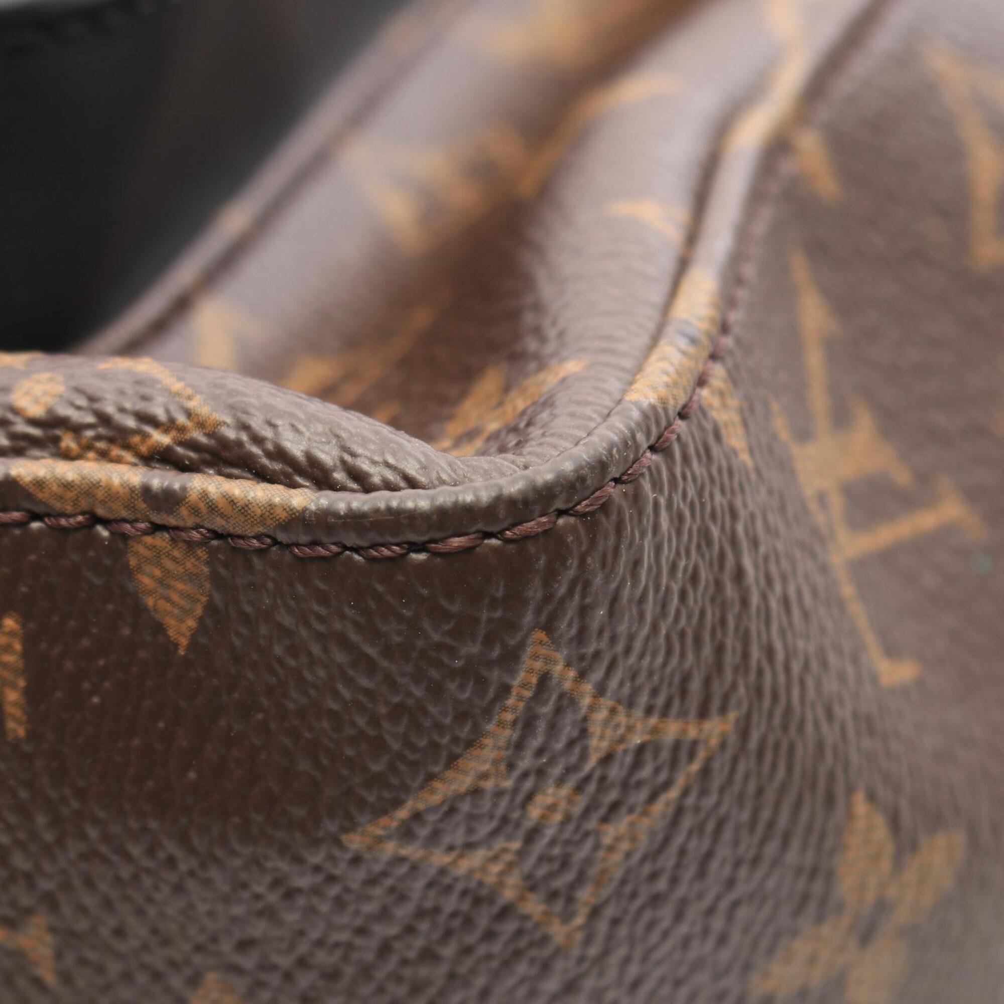 Louis Vuitton Black Brown Coated Canvas Leather Backpack Handbag (Pre-Owned)