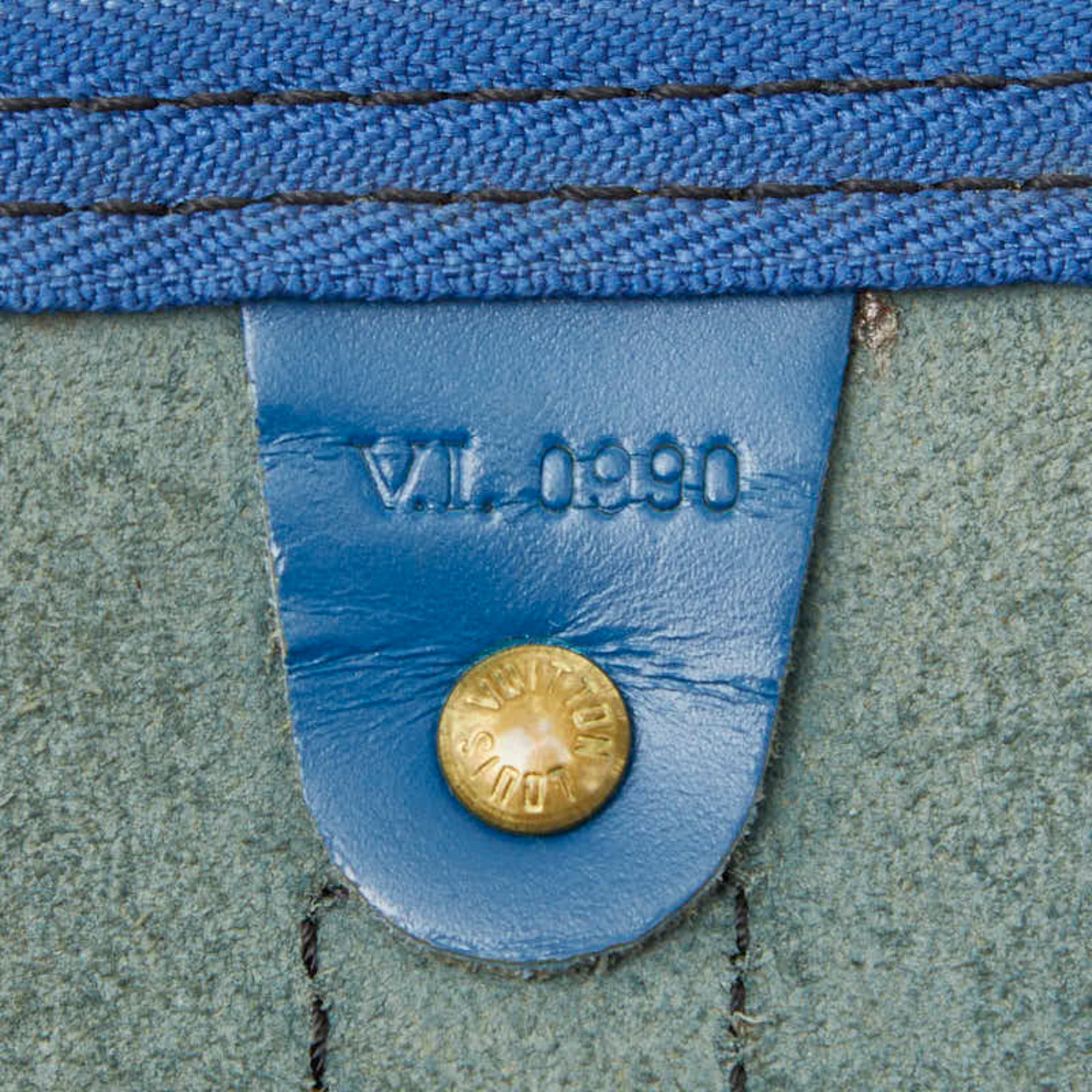 Louis Vuitton Epi Toledo Blue Leather Boston Bag (Pre-Owned)