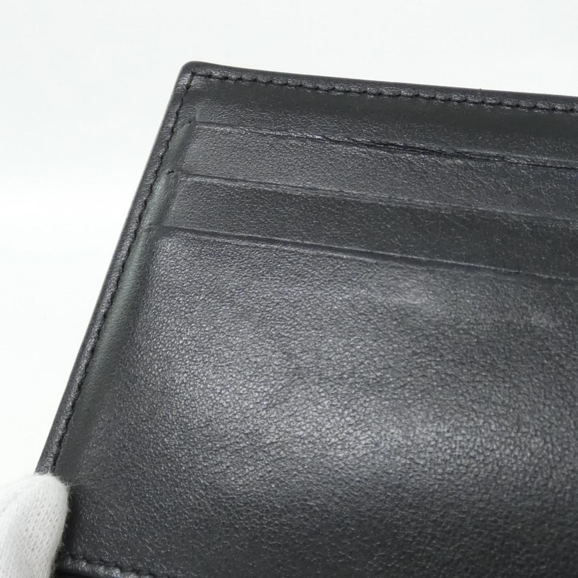 Chanel Black Grained Calfskin Wallet (Tri-Fold) (Pre-Owned)