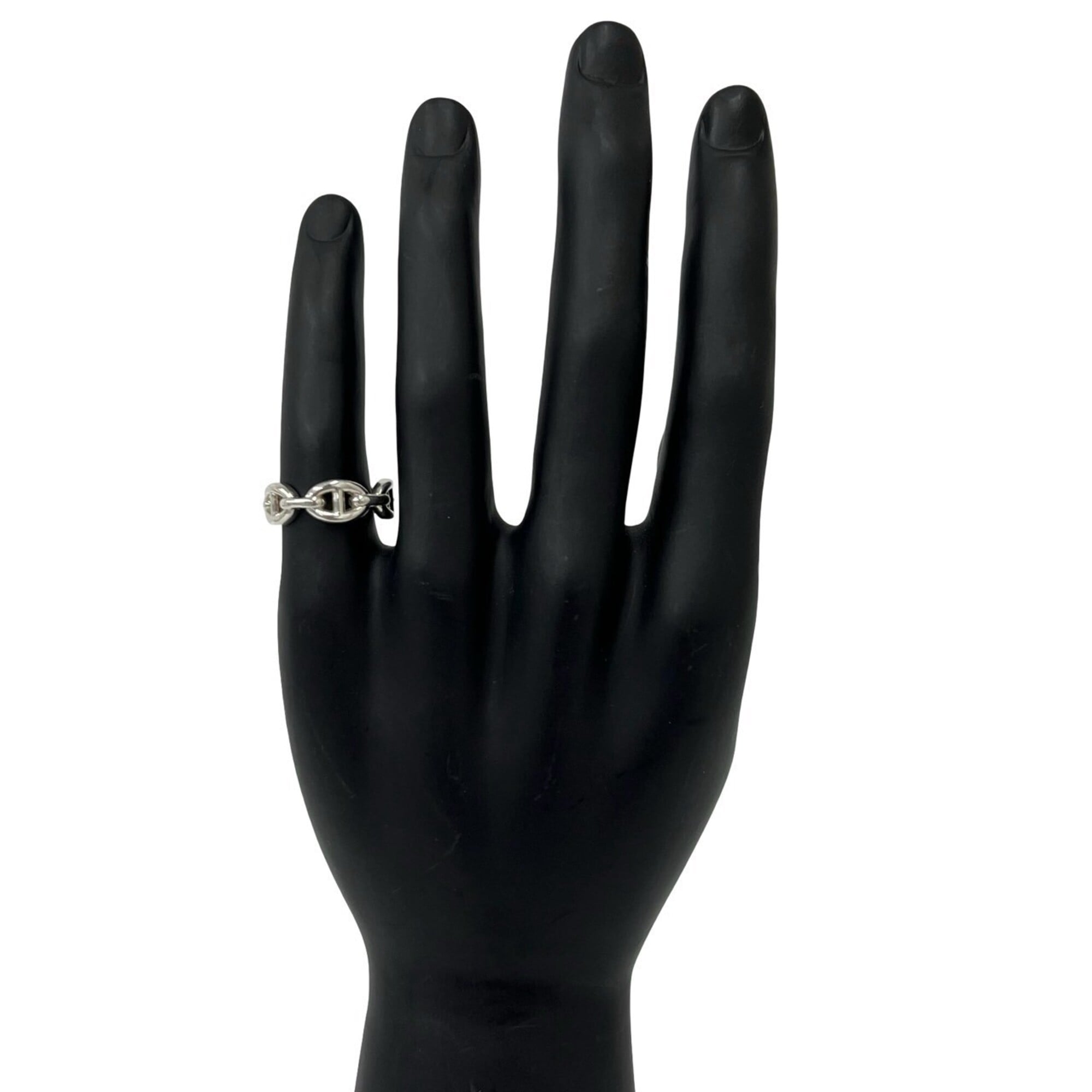 Hermes Silver Silver 925 Band Ring (Pre-Owned)