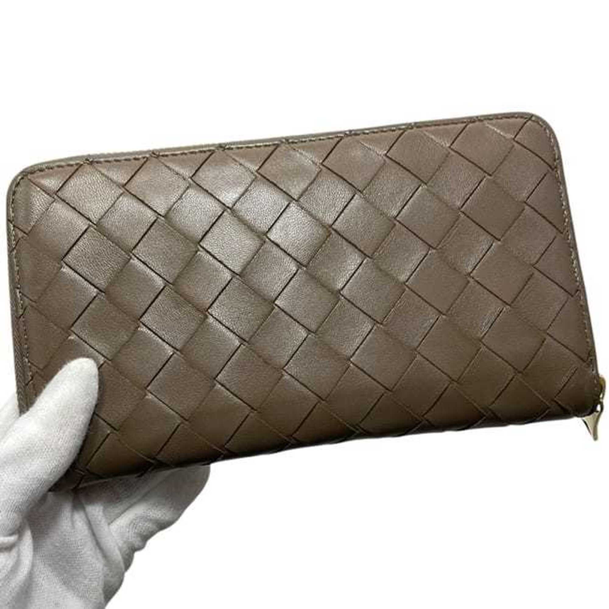 Bottega Veneta Beige Intrecciato Long Wallet (Bi-Fold) (Pre-Owned)