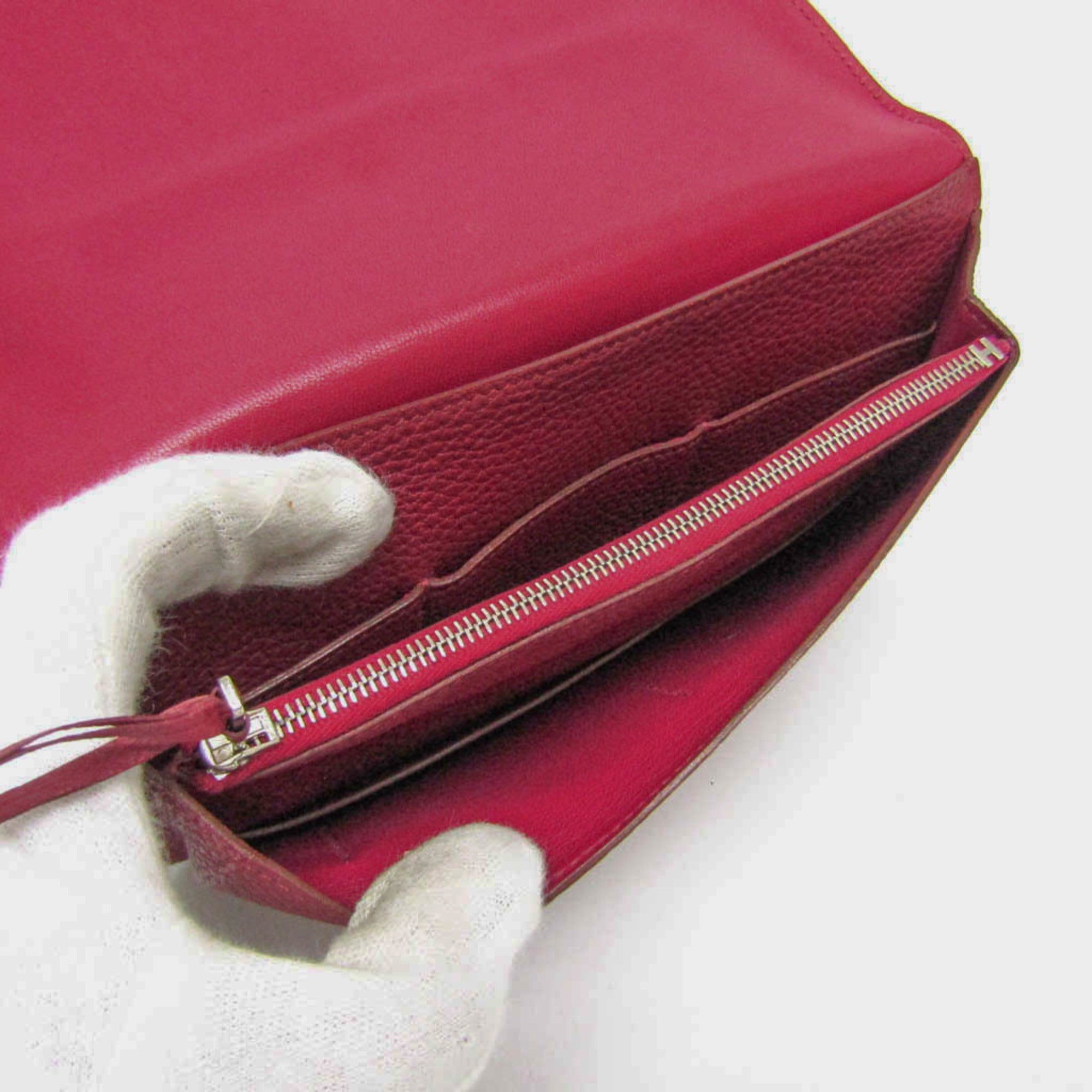 Hermes Dogon Wine Togo Leather Long Wallet (Bi-Fold) (Pre-Owned)