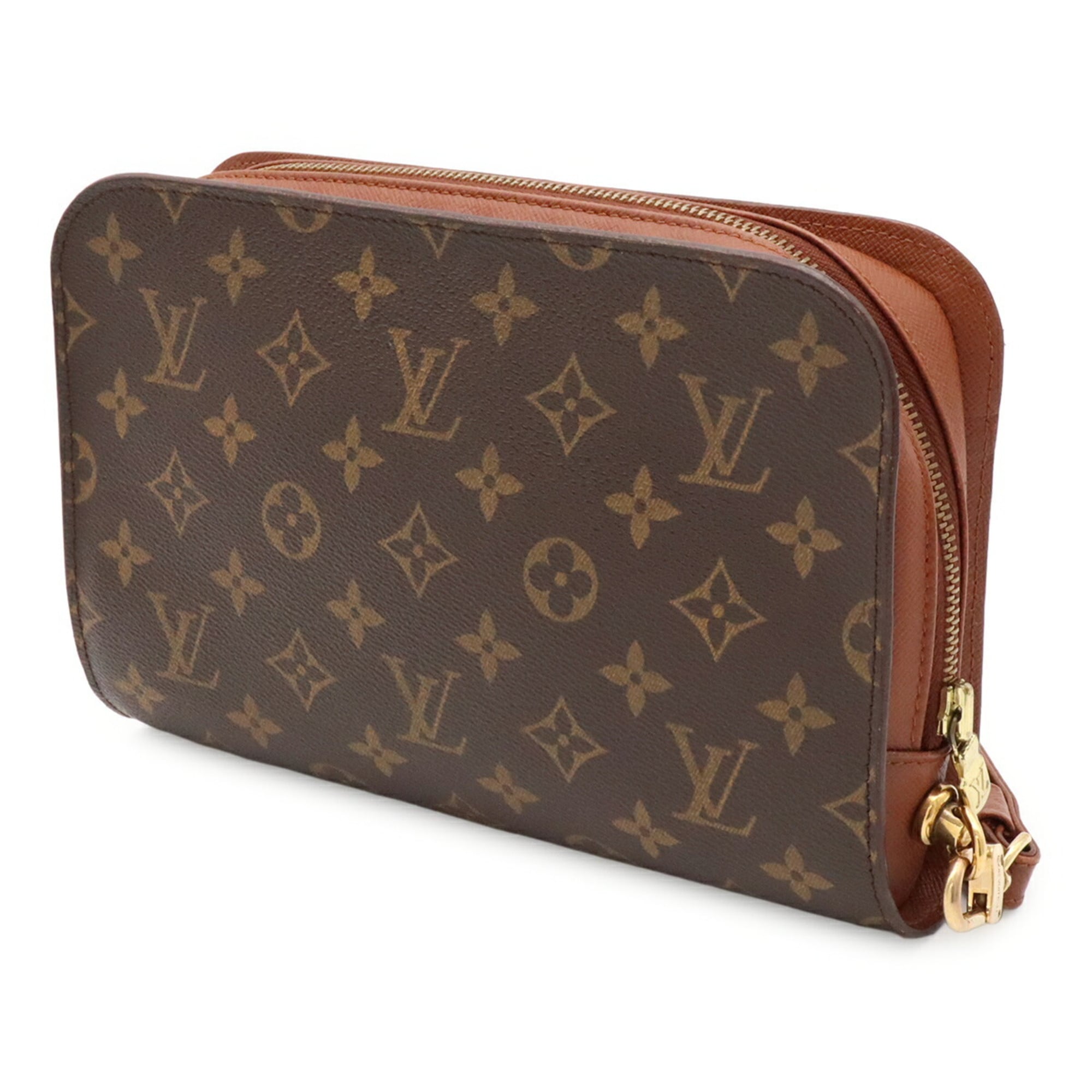Louis Vuitton Brown Monogram Canvas Pvc Coated Canvas Clutch Bag Handbag (Pre-Owned)