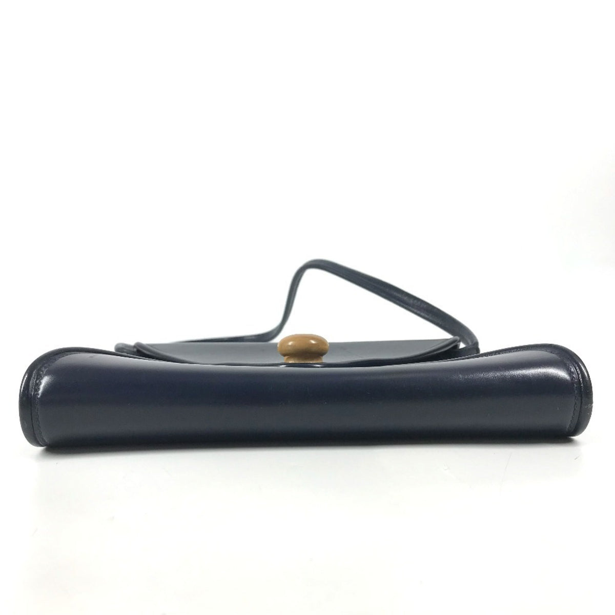 Hermes Navy Leather Shoulder Bag Tote Bag (Pre-Owned)
