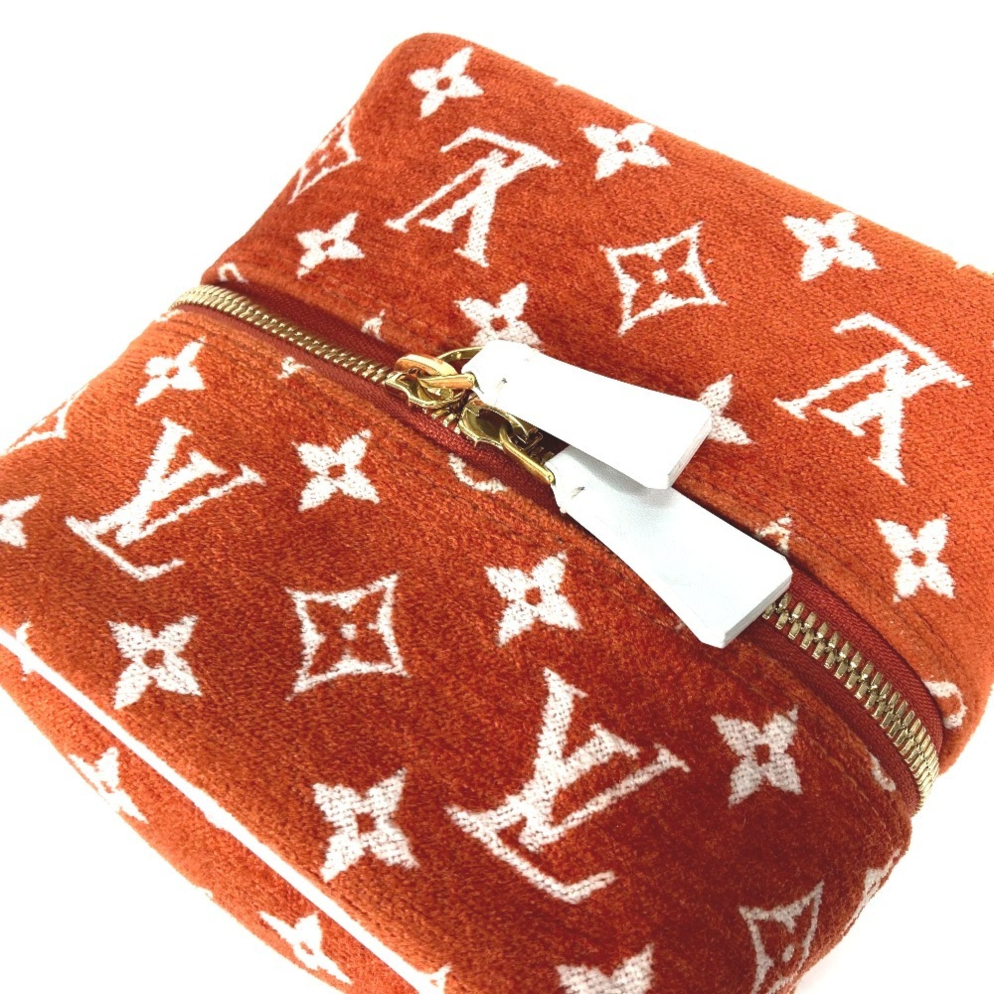 Louis Vuitton Brown Orange Velvet Handbag Shoulder Bag (Pre-Owned)