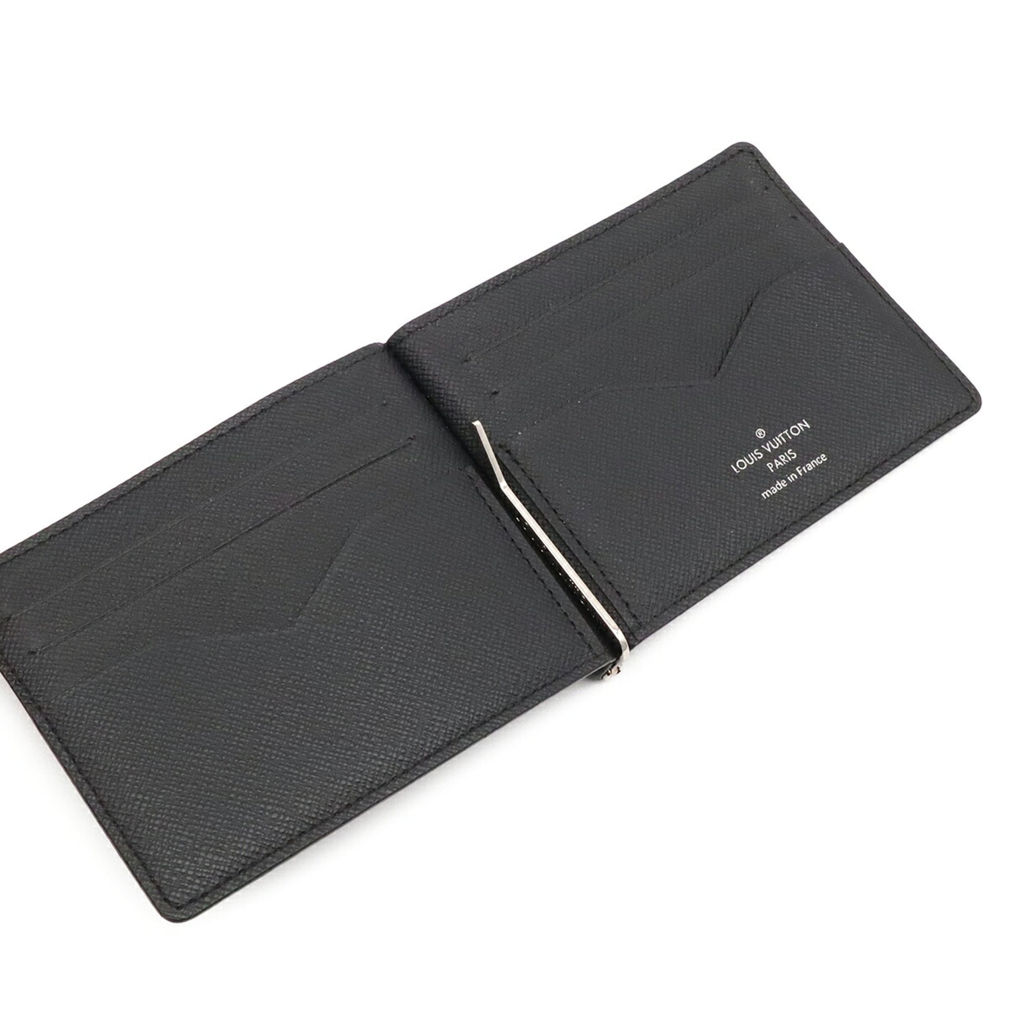 Louis Vuitton Noir Taiga Leather Leather Bill Wallet (Bi-Fold) (Pre-Owned)