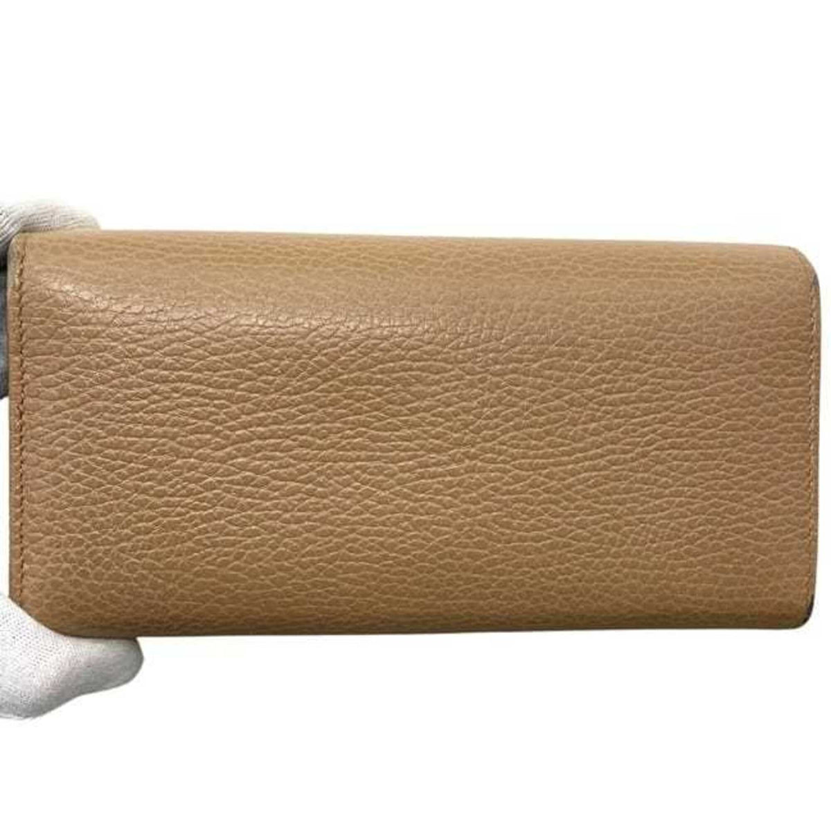 Gucci Beige Leather Long Wallet (Bi-Fold) (Pre-Owned)