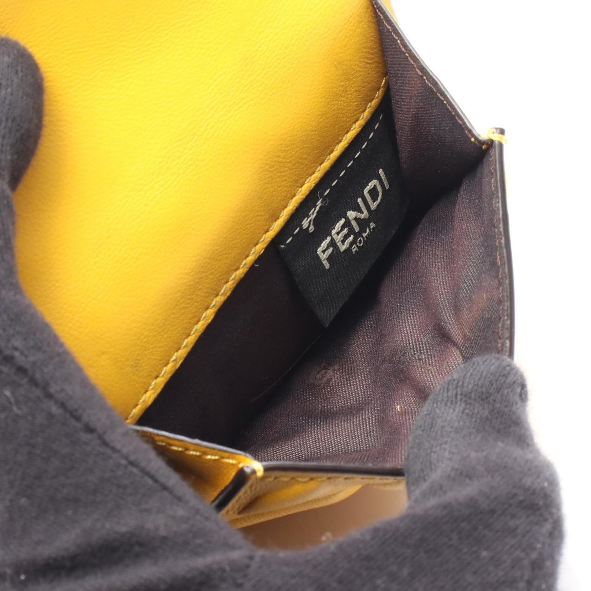 Fendi Yellow Leather Wallet (Tri-Fold) (Pre-Owned)