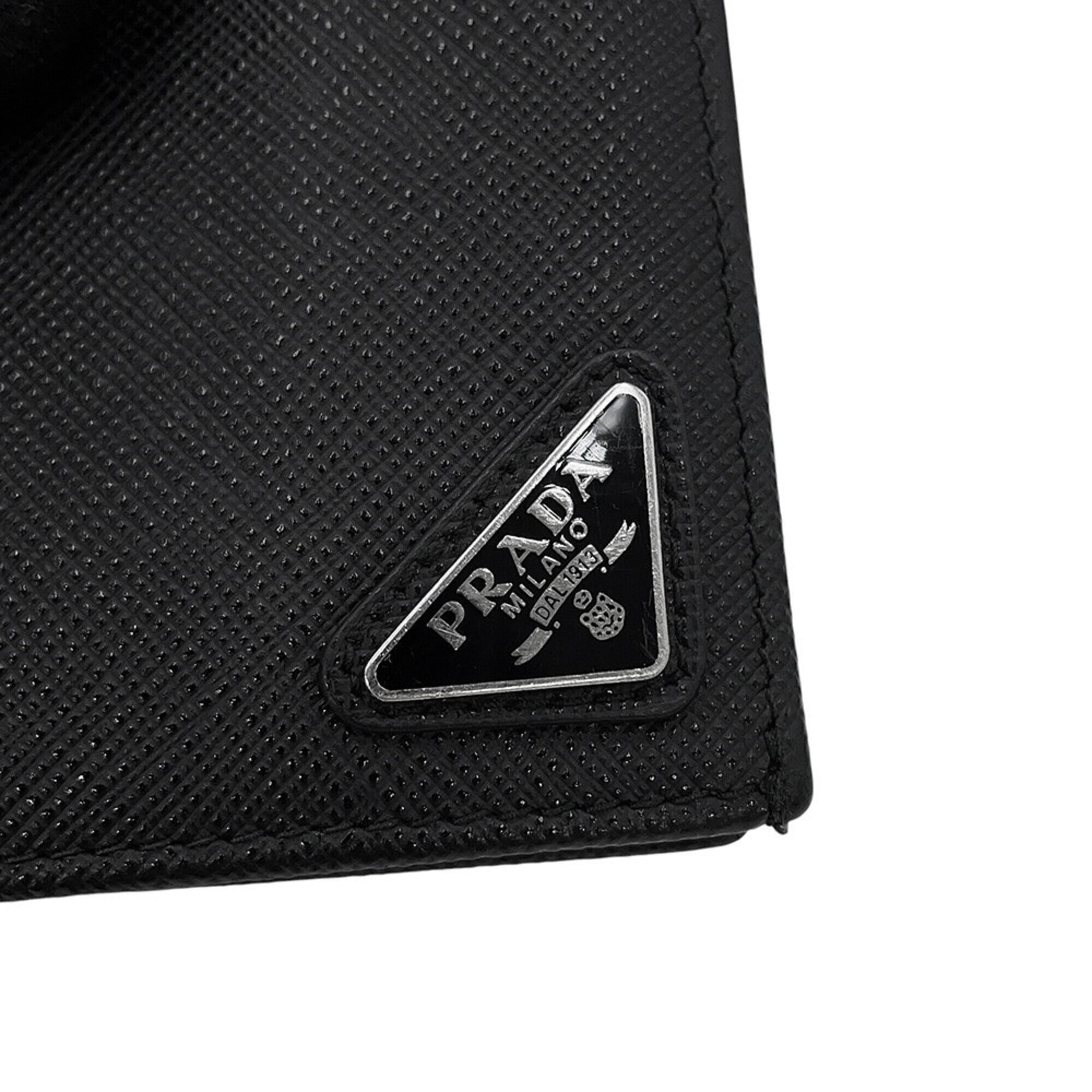 Prada Black Saffiano Leather Long Wallet (Bi-Fold) (Pre-Owned)