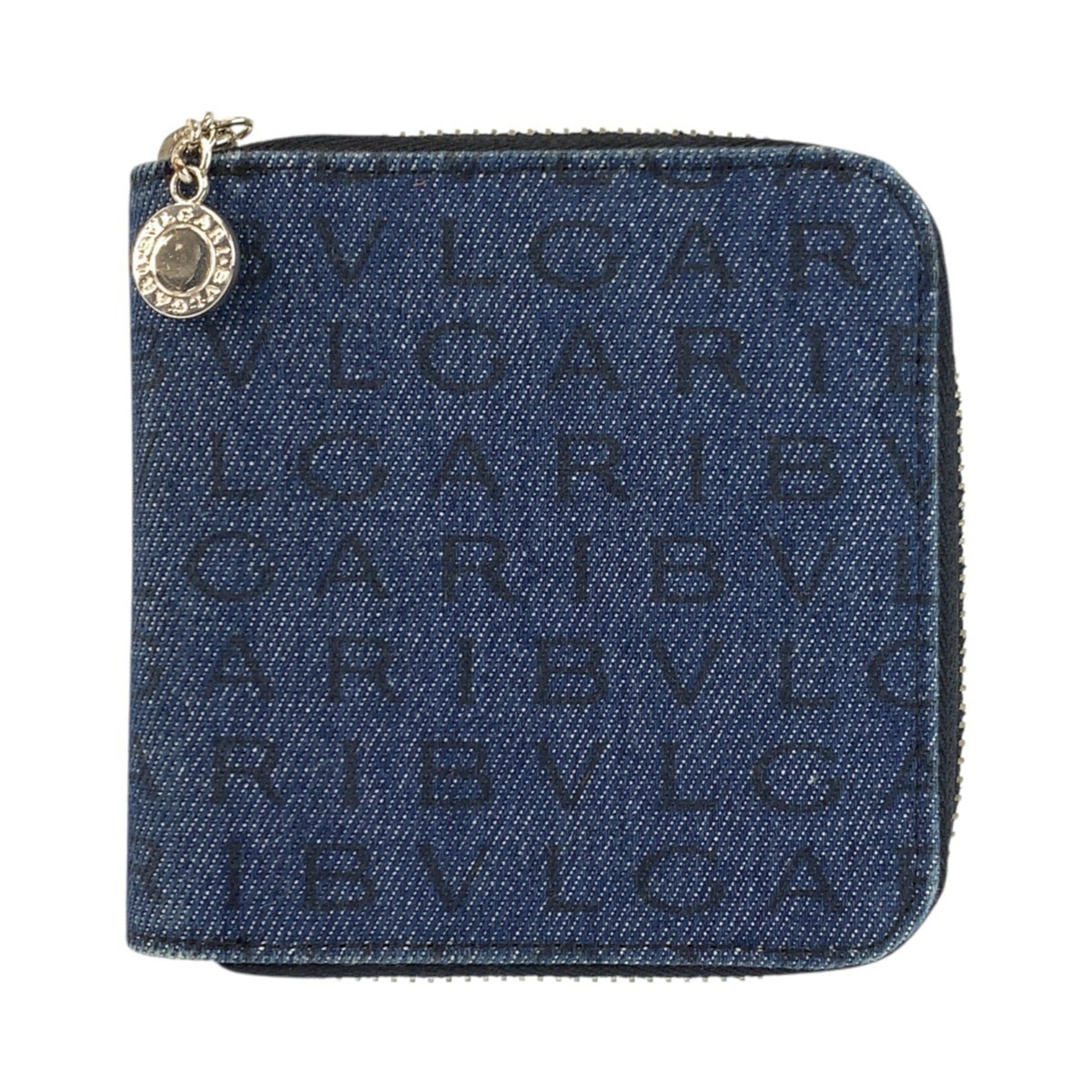 Bvlgari Black Blue Denim Leather Wallet (Bi-Fold) (Pre-Owned)