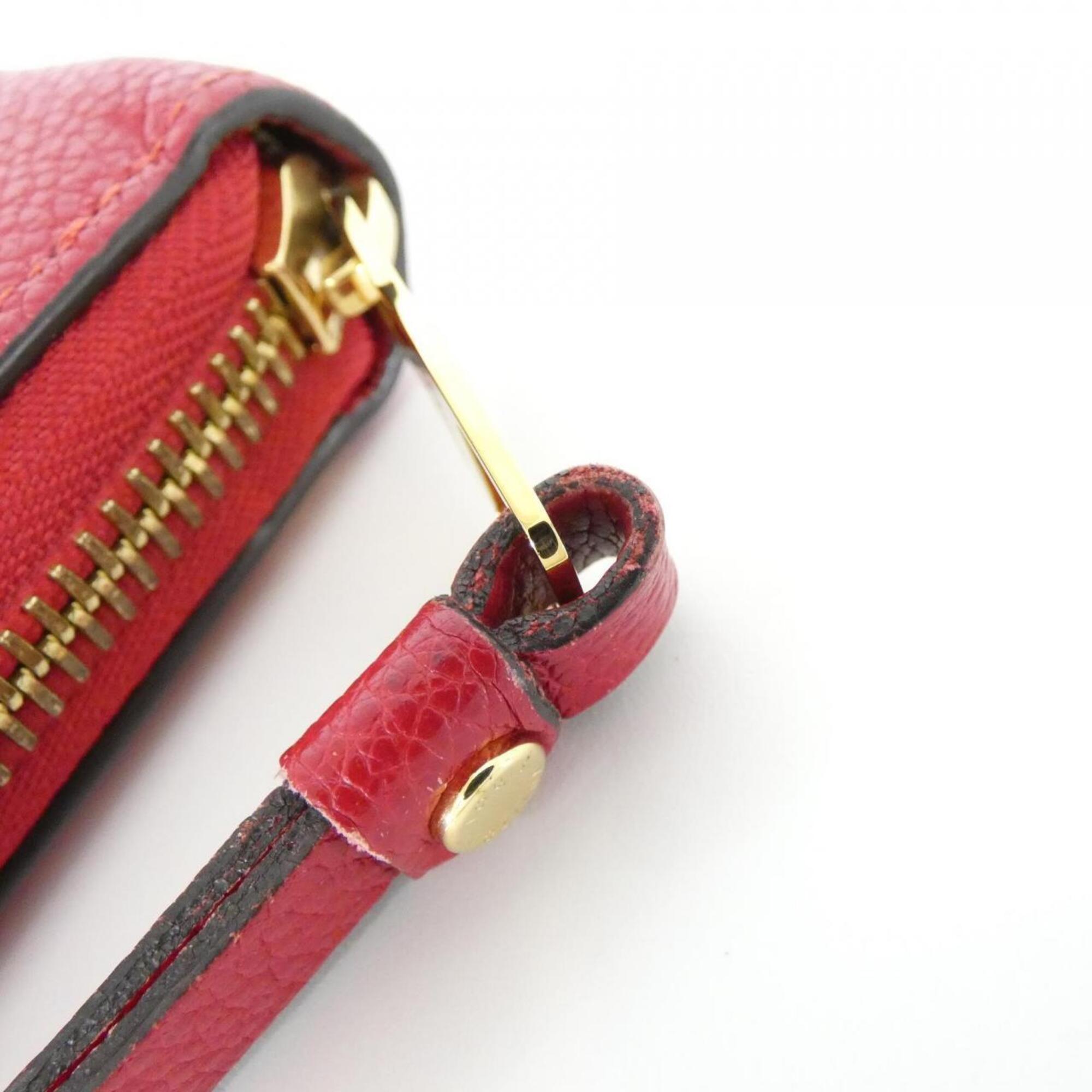 Louis Vuitton Red Color Leather Long Wallet (Bi-Fold) (Pre-Owned)