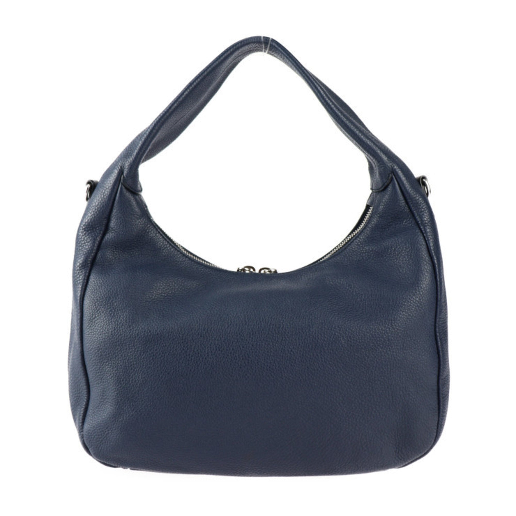 Prada Navy Leather Handbag Shoulder Bag (Pre-Owned)