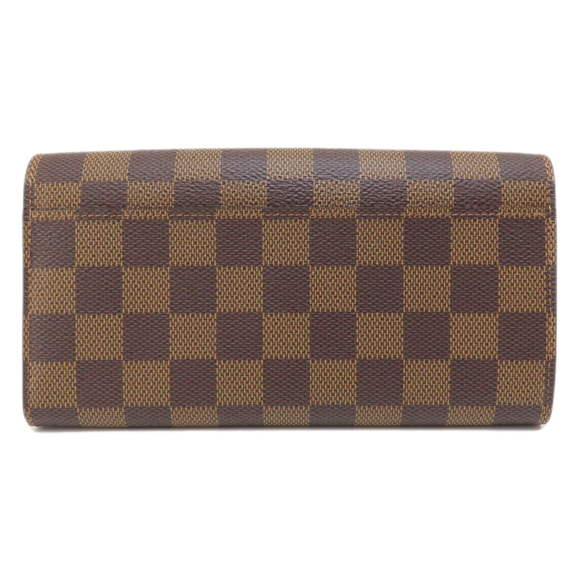 Louis Vuitton Damier Canvas Ebene Damier Canvas Long Wallet (Bi-Fold) (Pre-Owned)