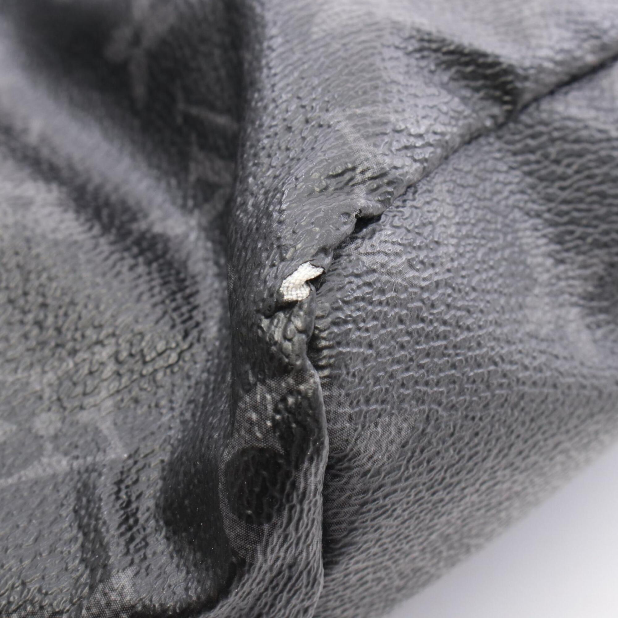 Louis Vuitton Black Pvc Leather Handbag Pouch Tote Bag (Pre-Owned)