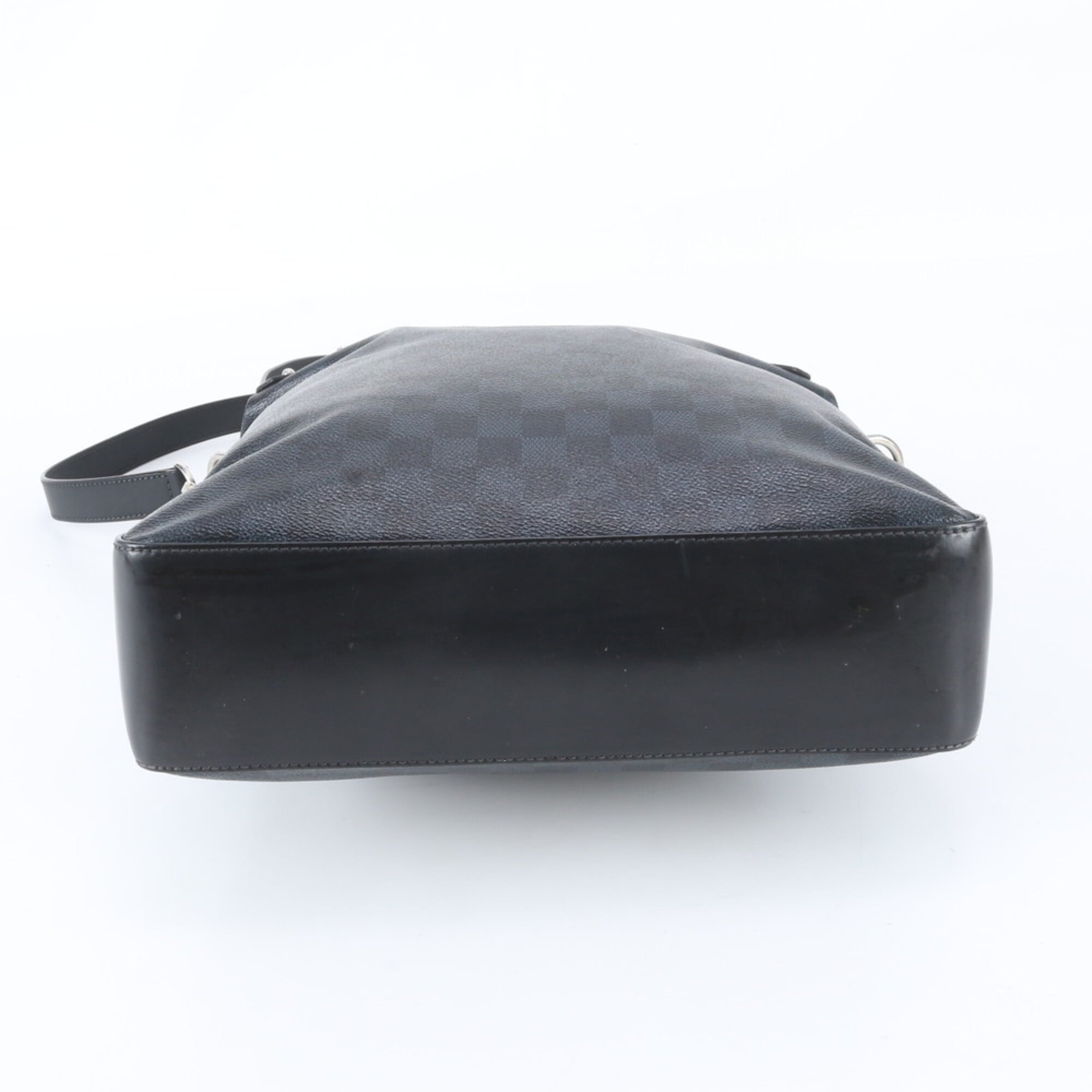 Louis Vuitton Black Navy Leather Coated Canvas Shoulder Bag Tote Bag (Pre-Owned)