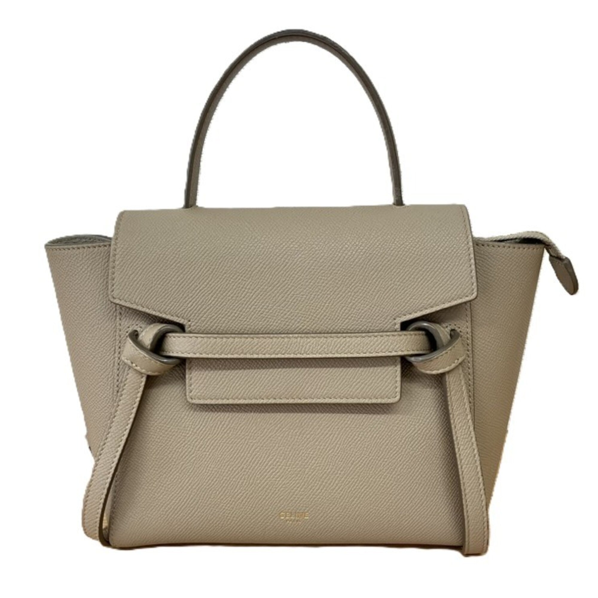 Celine Beige Leather Handbag Shoulder Bag (Pre-Owned)