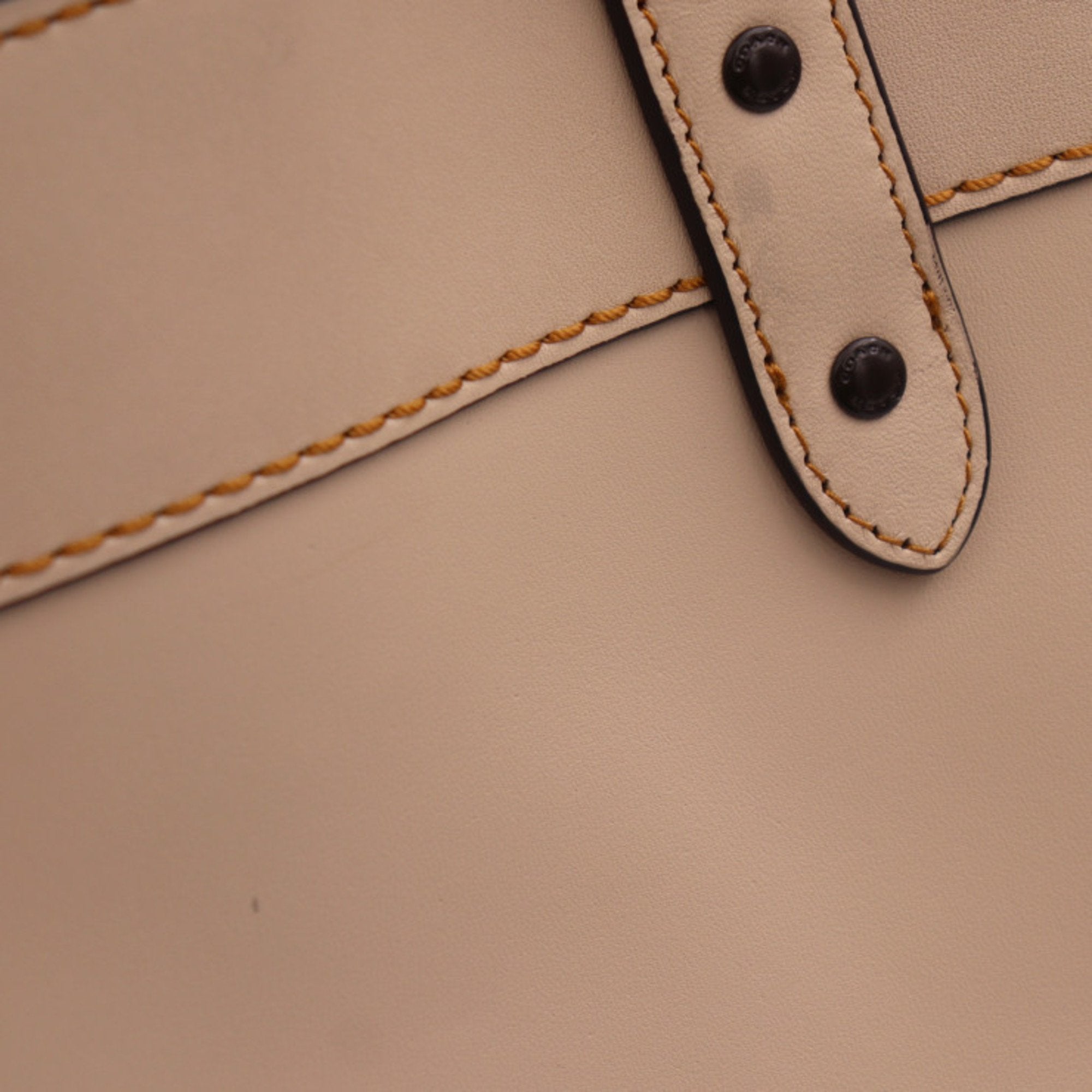 Coach Beige Leather Handbag Shoulder Bag Tote Bag (Pre-Owned)