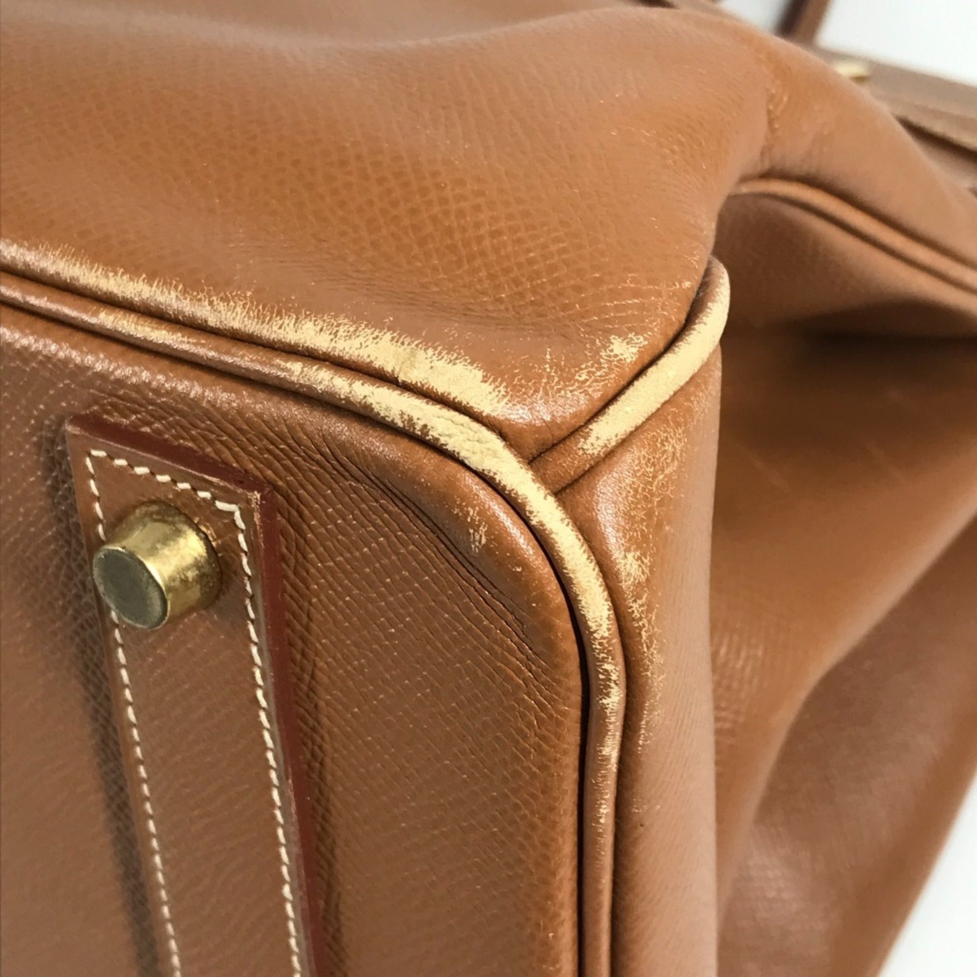 Hermes Birkin Brown Gold Brown Epsom Leather Handbag Tote Bag (Pre-Owned)