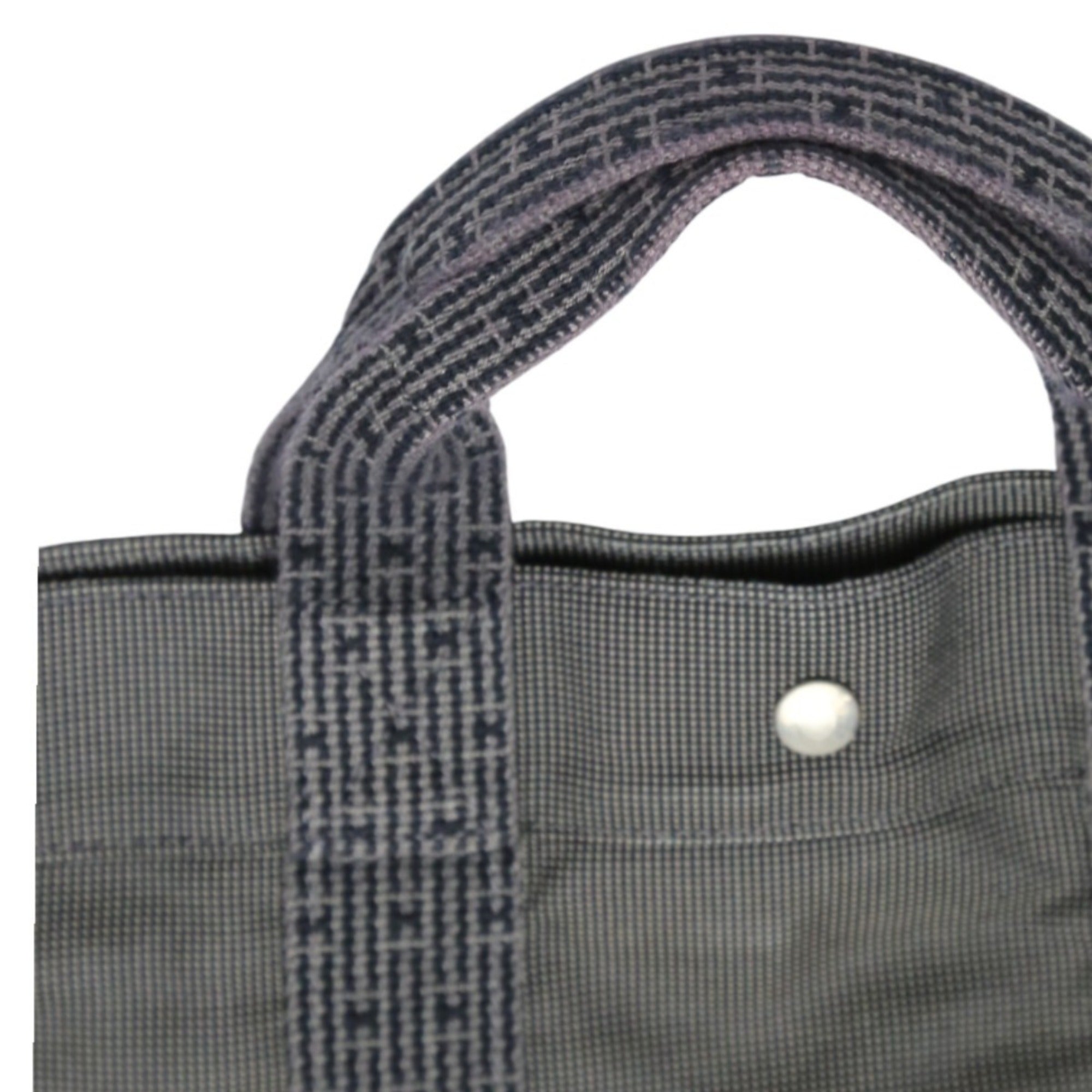 Hermes Her Line Gray Canvas Tote Bag (Pre-Owned)
