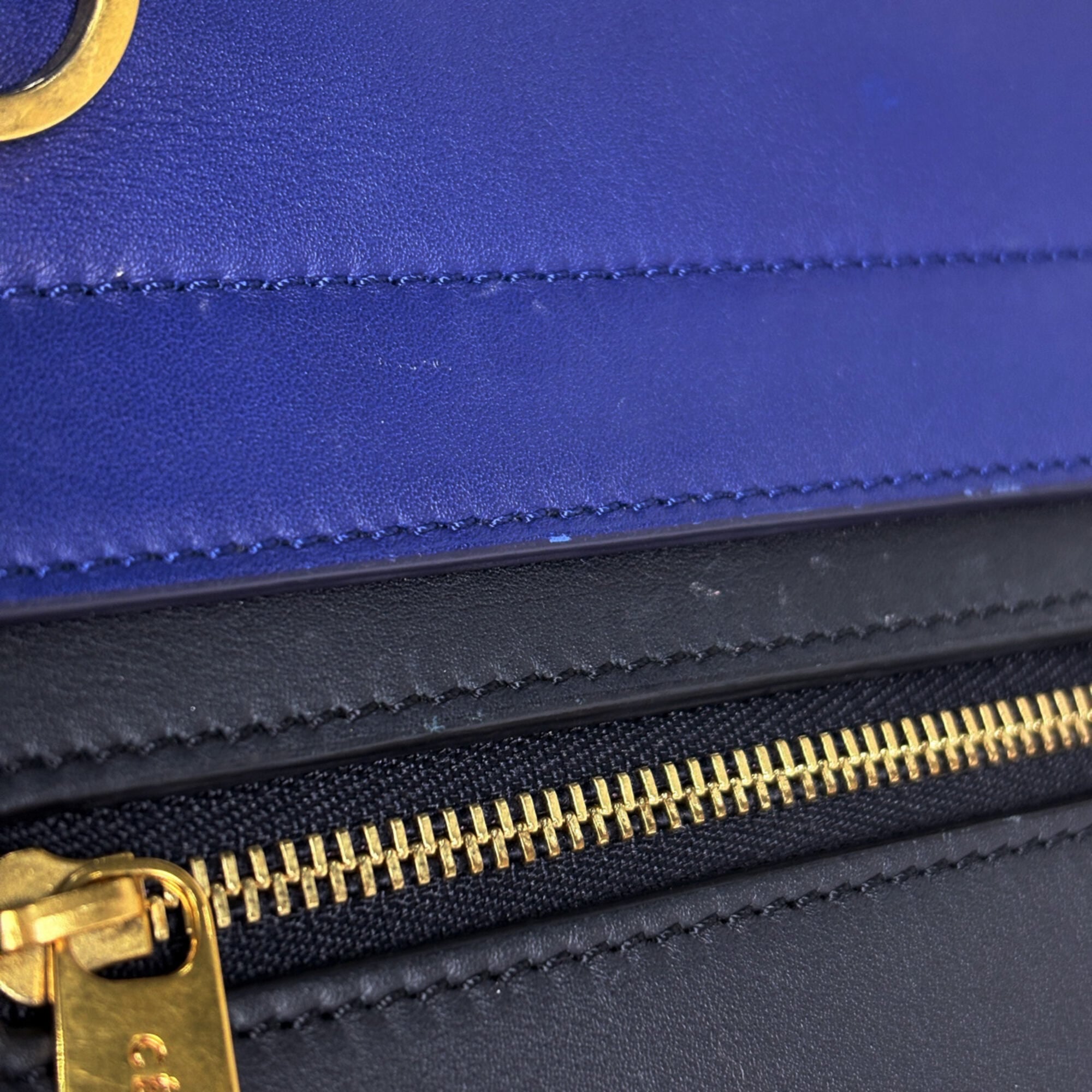 Celine Trapeze Blue Navy Leather Handbag (Pre-Owned)