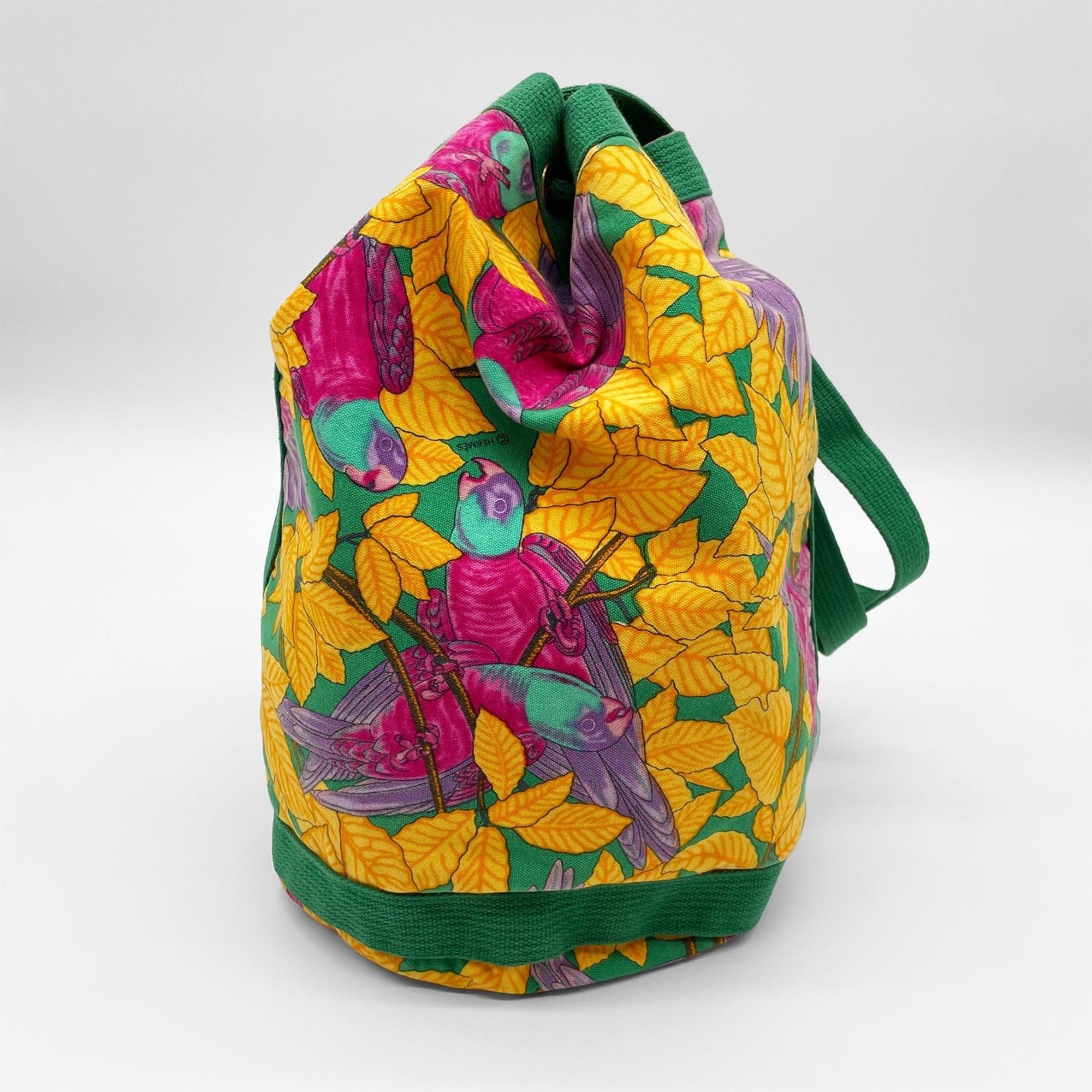 Hermes Green Pink Yellow Canvas Shoulder Bag (Pre-Owned)