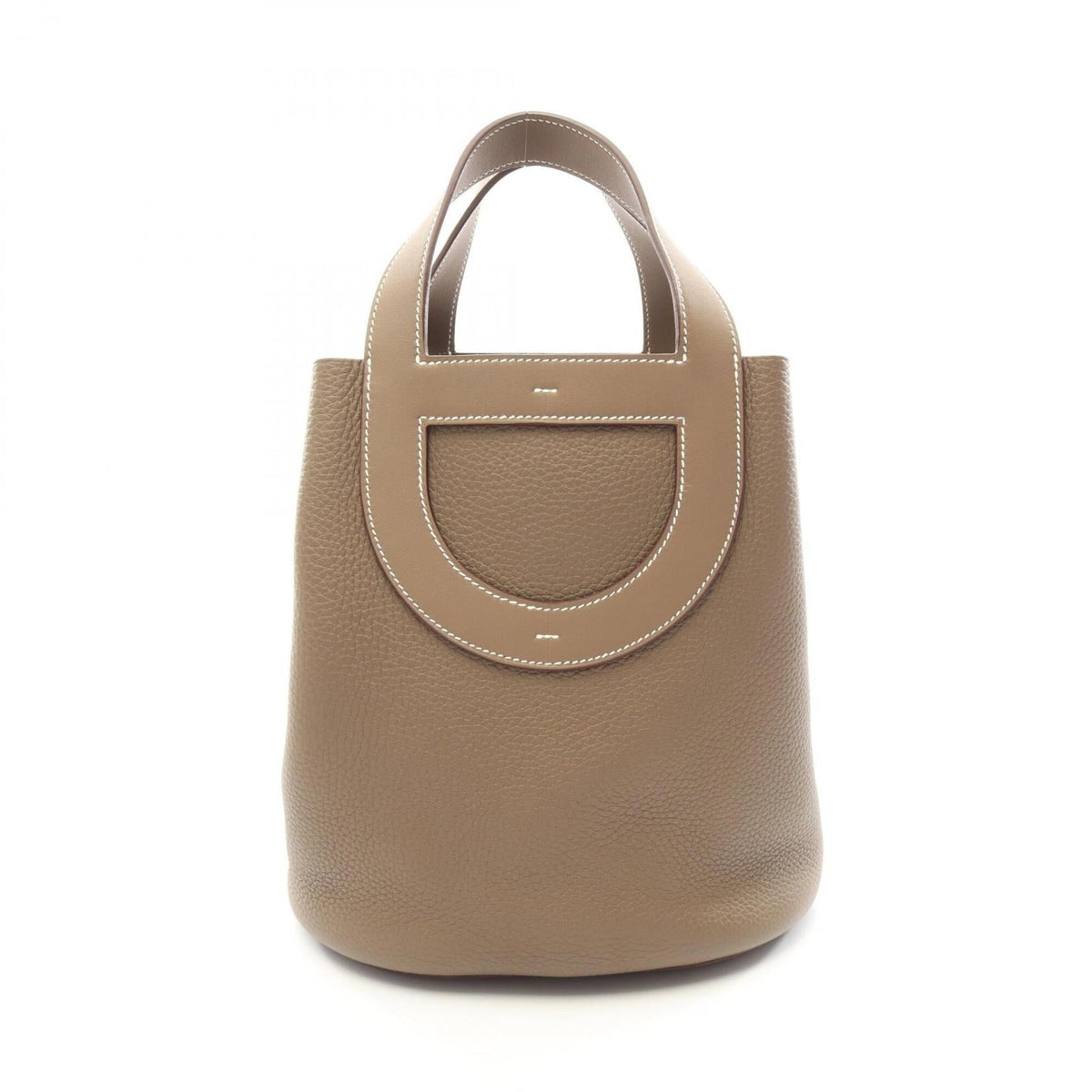 Hermes Etoupe Gray Gray Taurillon Clemence Leather Leather Swift Leather Handbag (Pre-Owned)