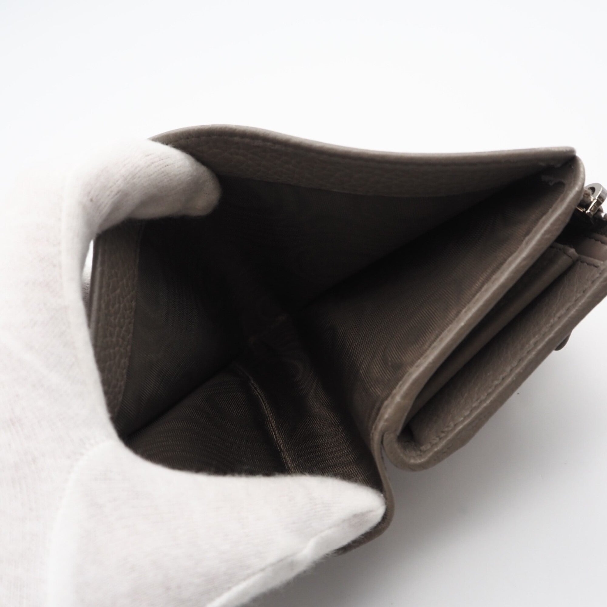 Prada Grayish Leather Wallet (Bi-Fold) (Pre-Owned)