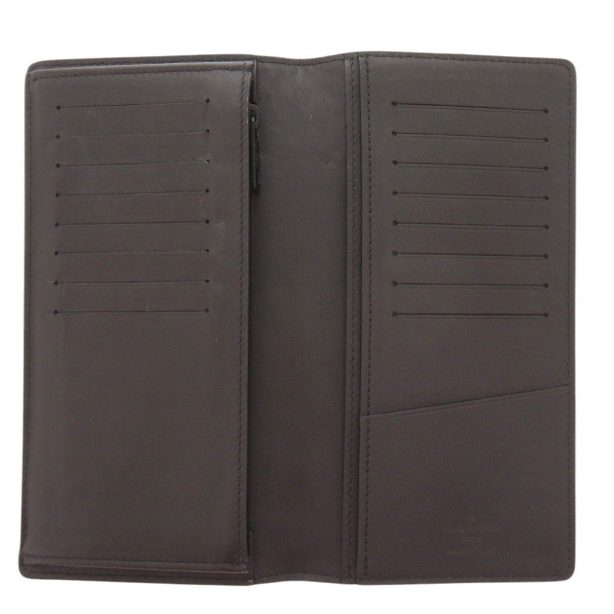 Louis Vuitton Black Leather Long Wallet (Bi-Fold) (Pre-Owned)