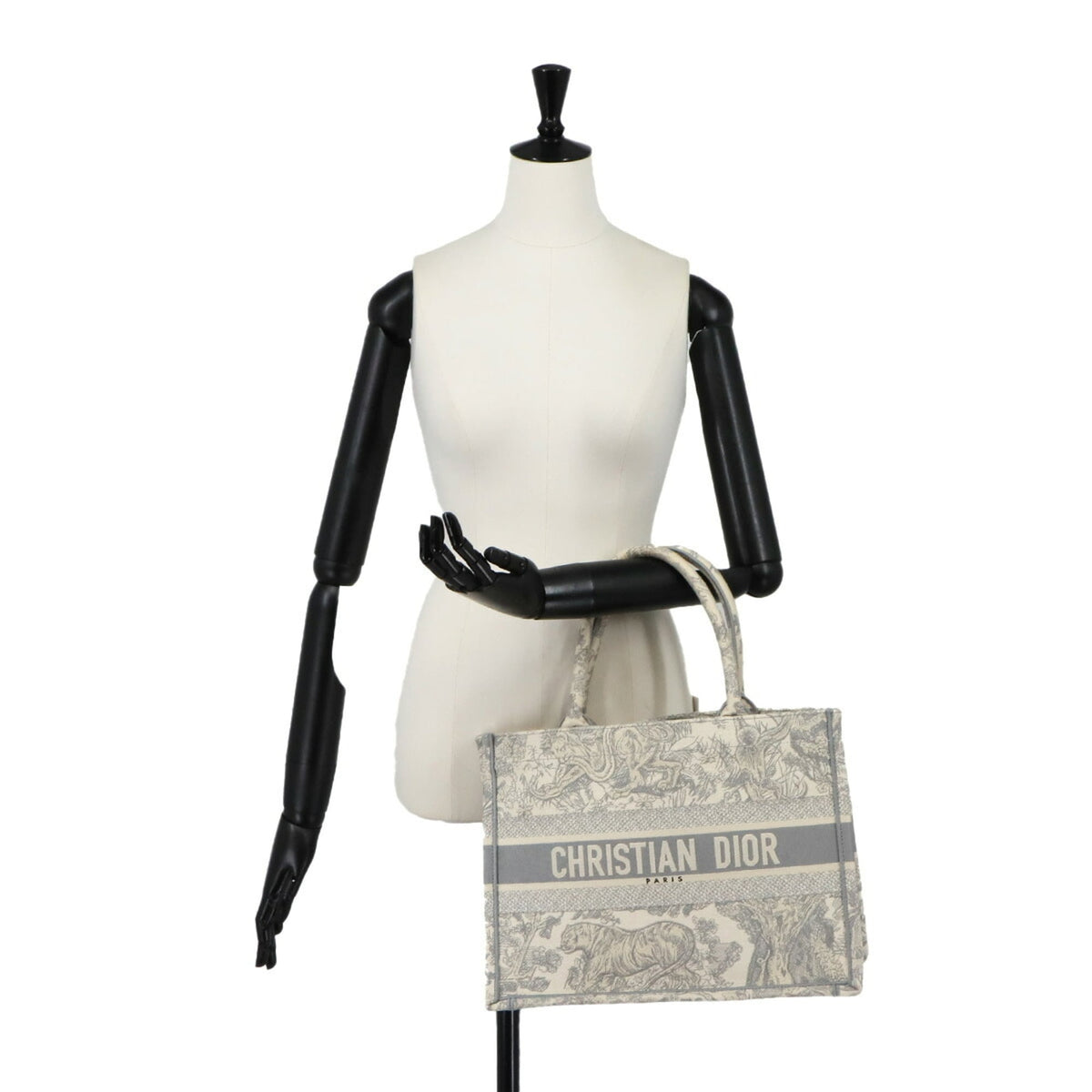 Christian Dior Gray Canvas Handbag Tote Bag (Pre-Owned)