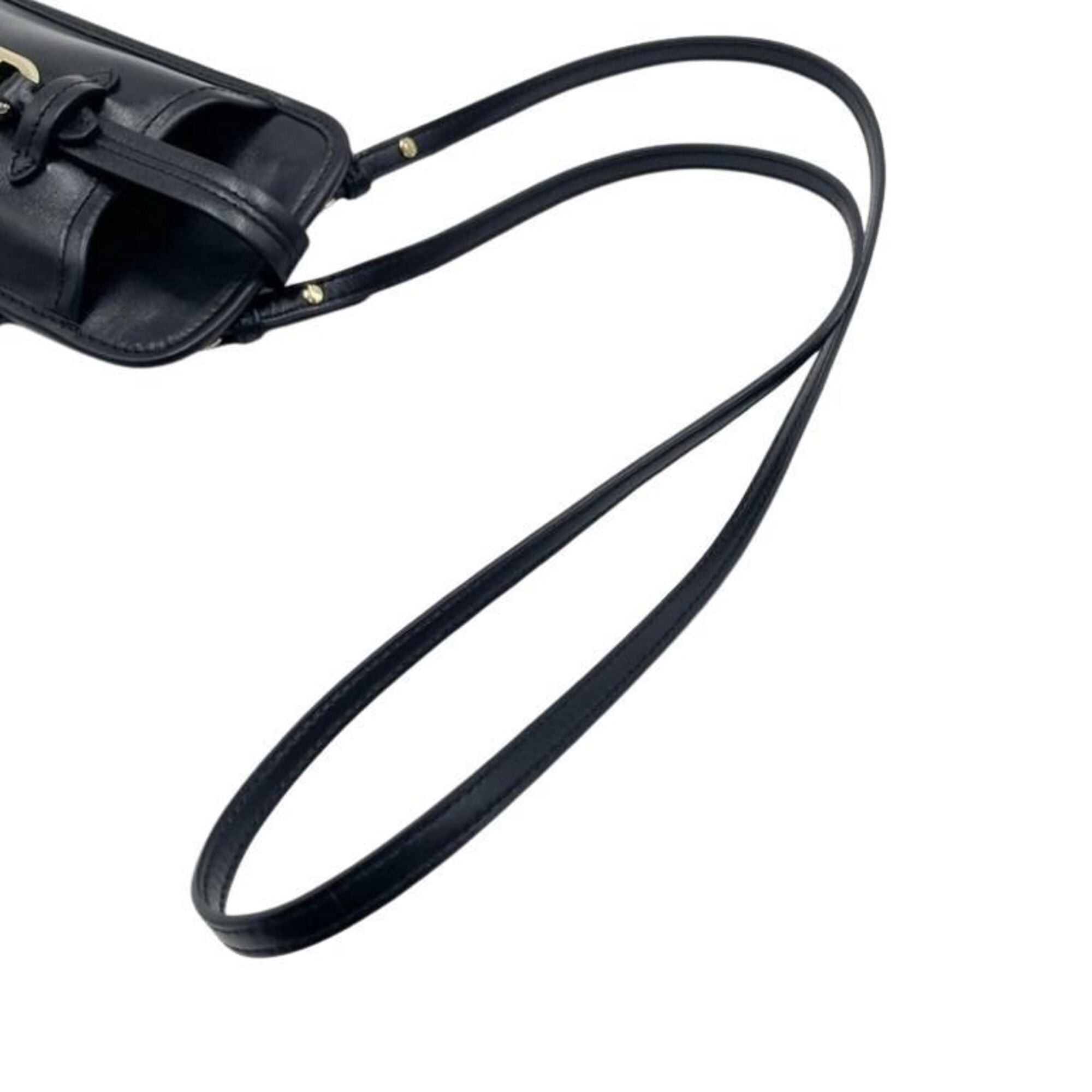Fendi Black Leather Pouch Shoulder Bag (Pre-Owned)
