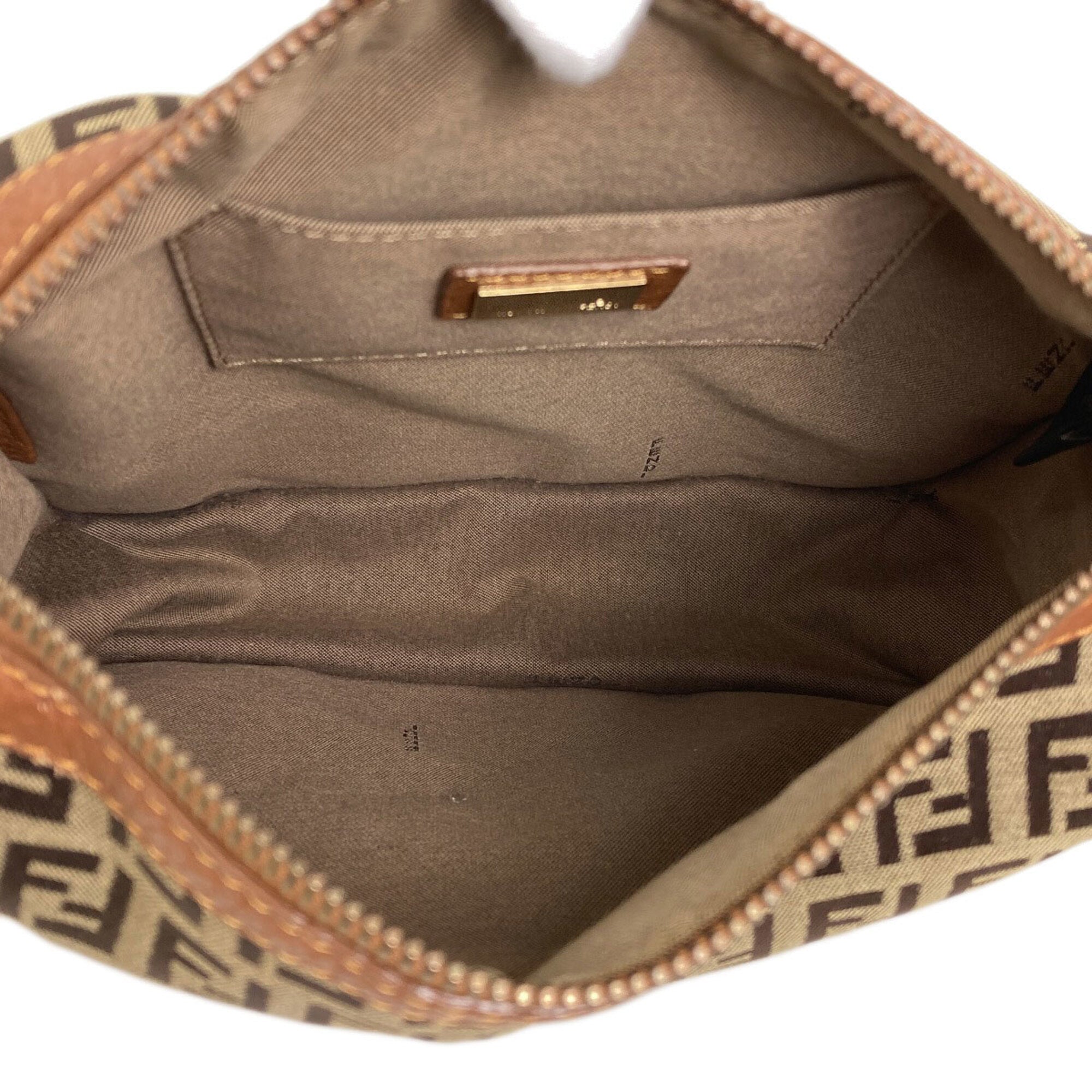 Fendi Brown Canvas Shoulder Bag (Pre-Owned)