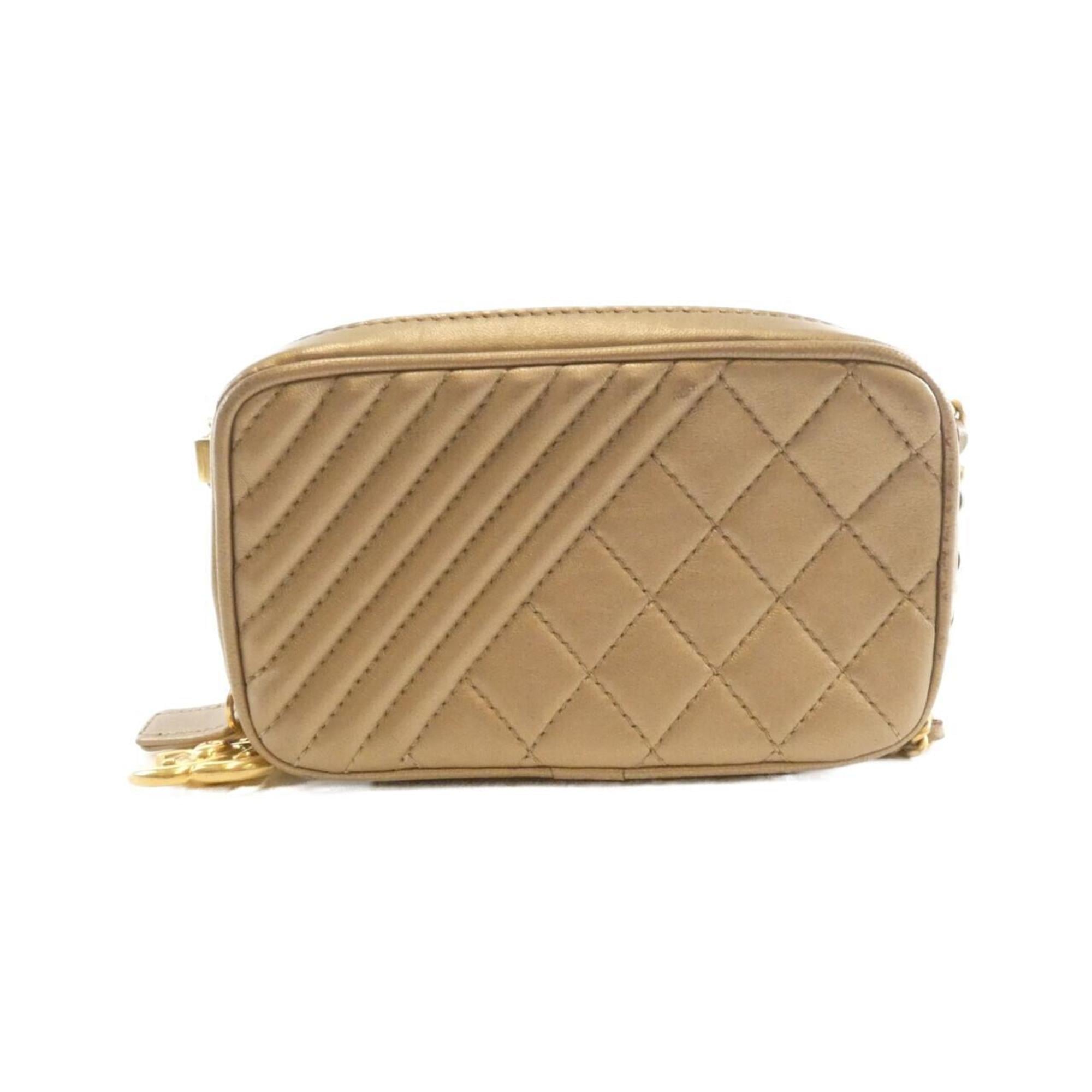Chanel Gold Leather Shoulder Bag (Pre-Owned)