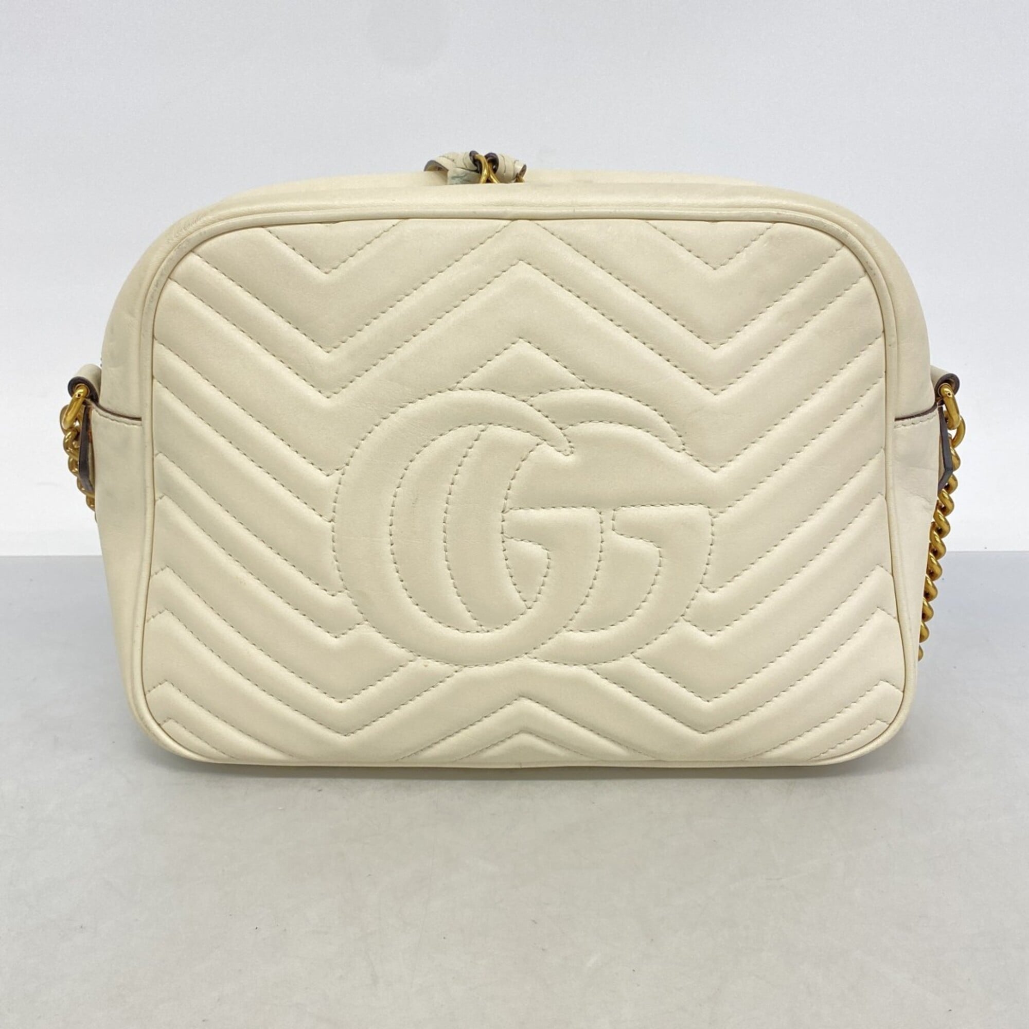 Gucci White Leather Shoulder Bag (Pre-Owned)