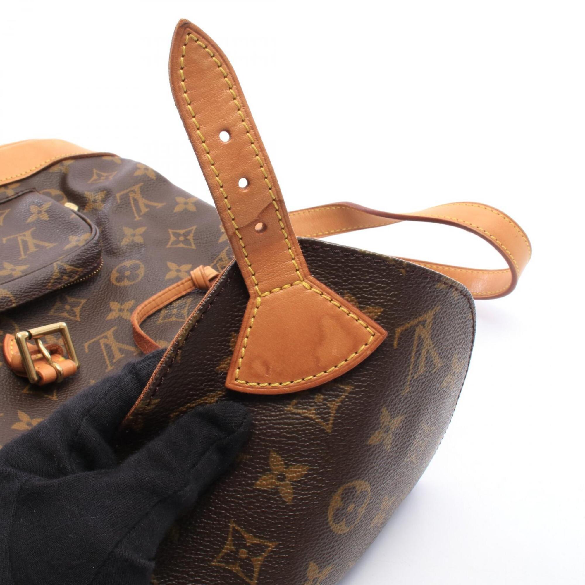 Louis Vuitton Brown Monogram Coated Canvas Leather Backpack (Pre-Owned)