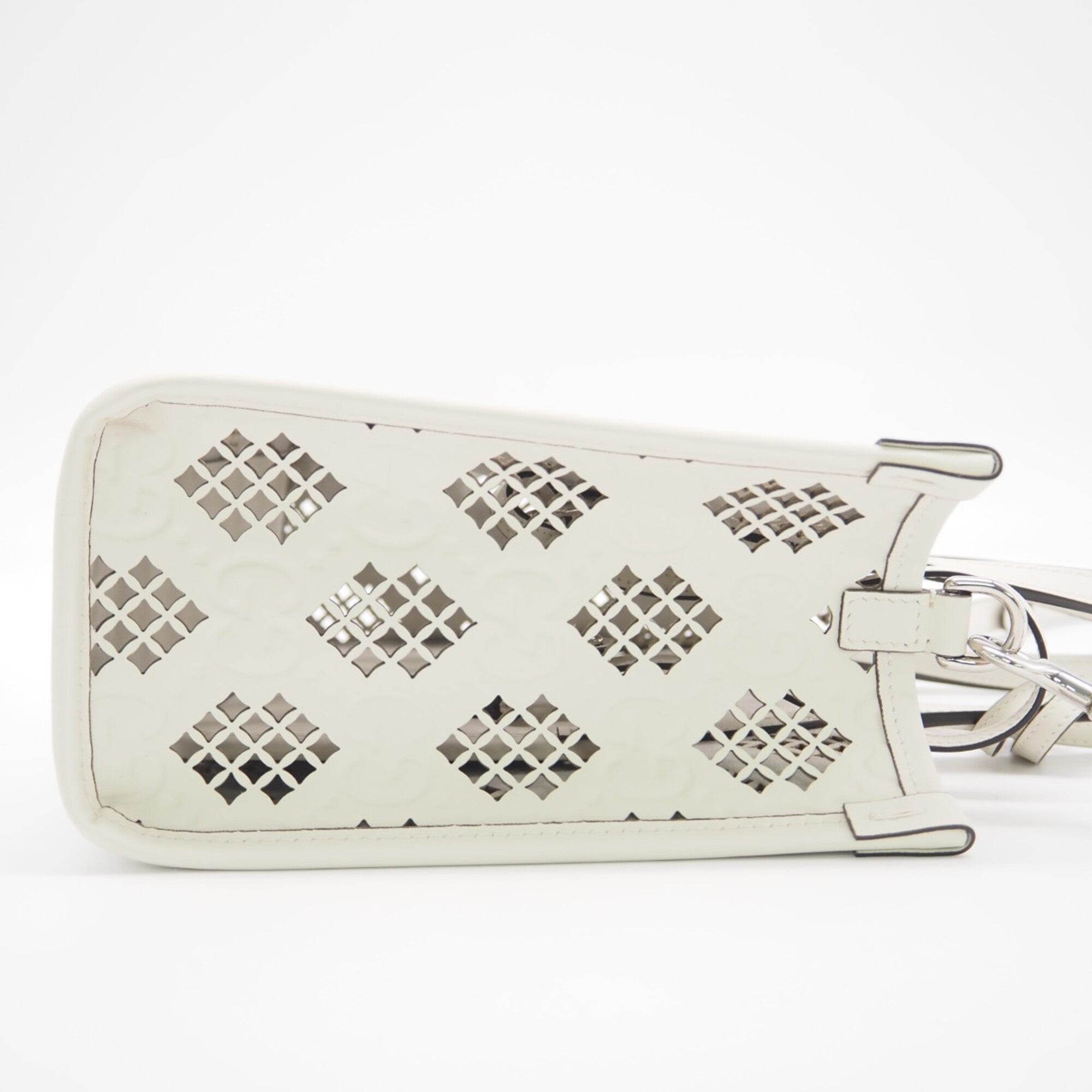 Gucci White Leather Handbag Pouch Tote Bag (Pre-Owned)