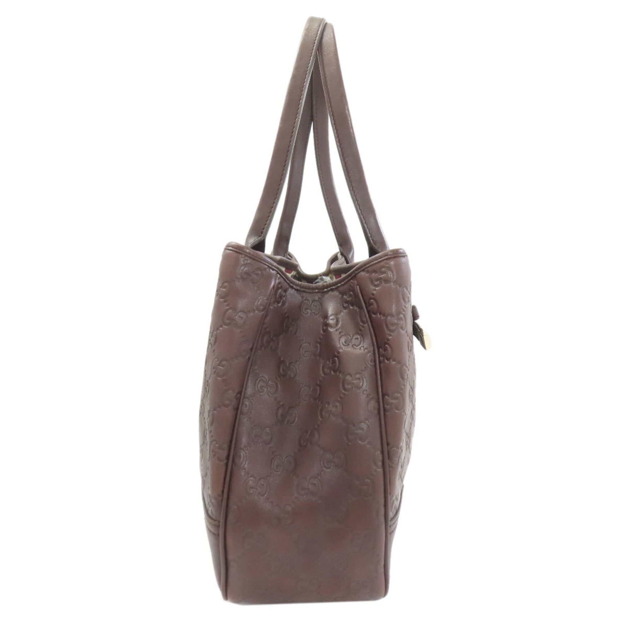 Gucci Dark Brown Leather Tote Bag (Pre-Owned)